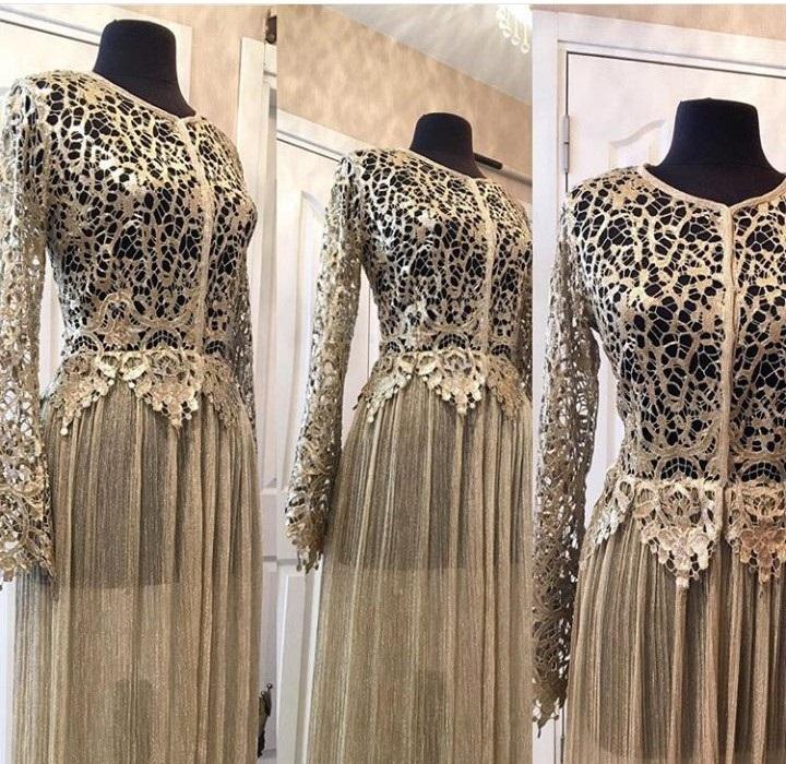 White Spider Web Design Guipure Sequin Decorated Dress | Burç Fabric