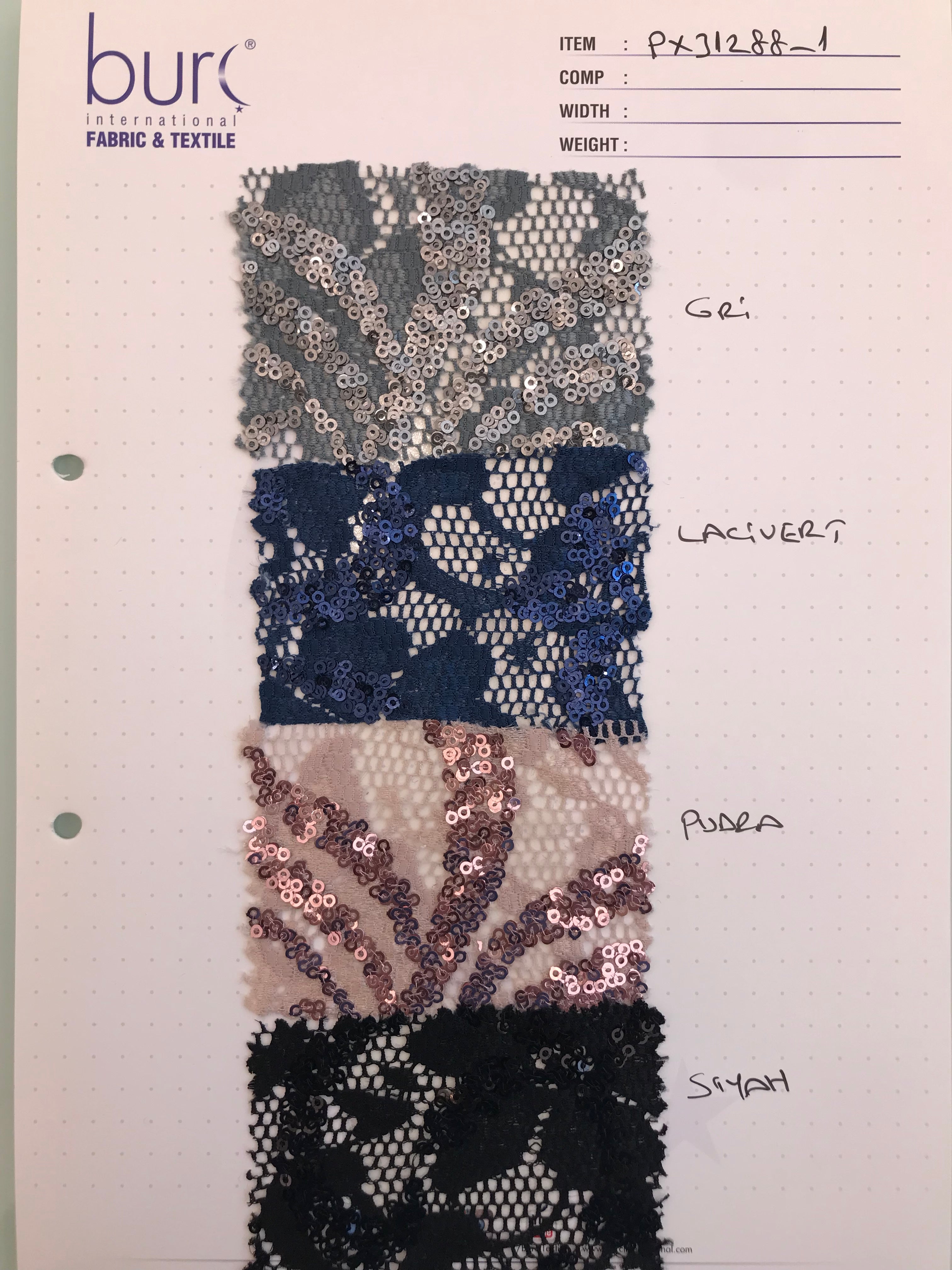 Sparkly Floral Design Sequined Lace Fabric