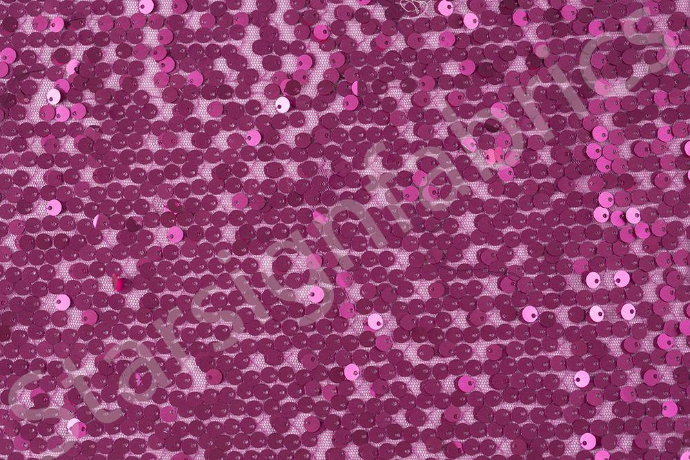 Fuchsia Sparse Sequin Embroidered Tulle Fabric | Burç Fabric