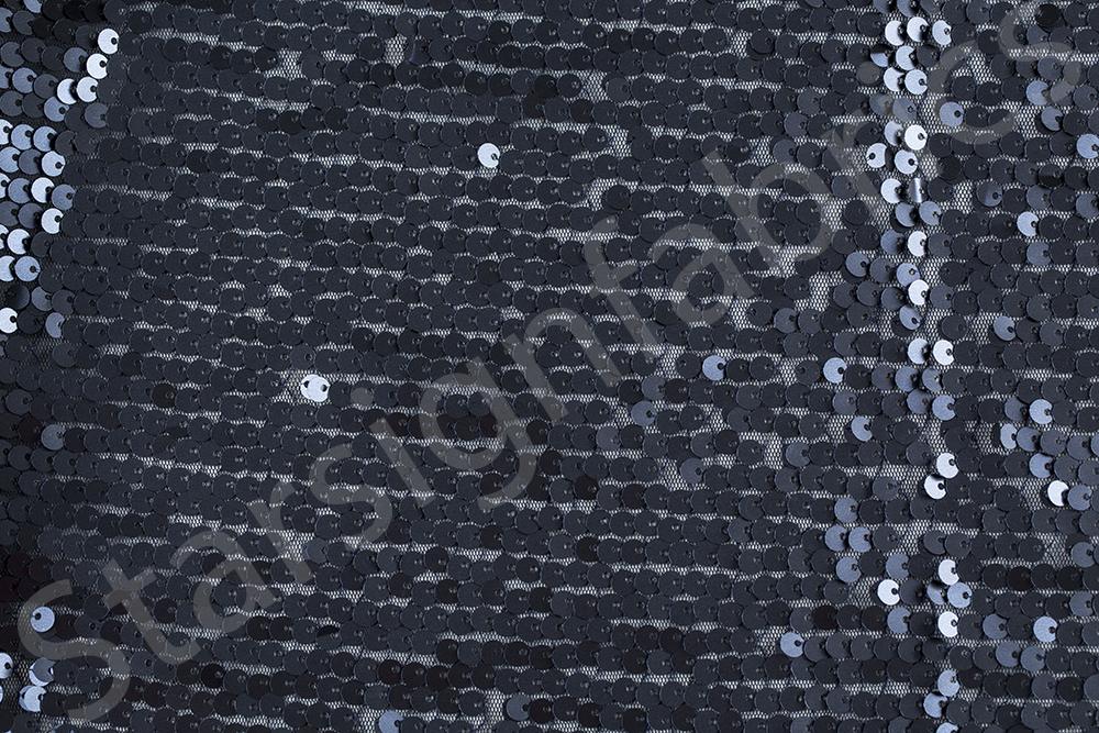 Indigo Color Sparse Sequin Embroidered Tulle Fabric | Burç Fabric