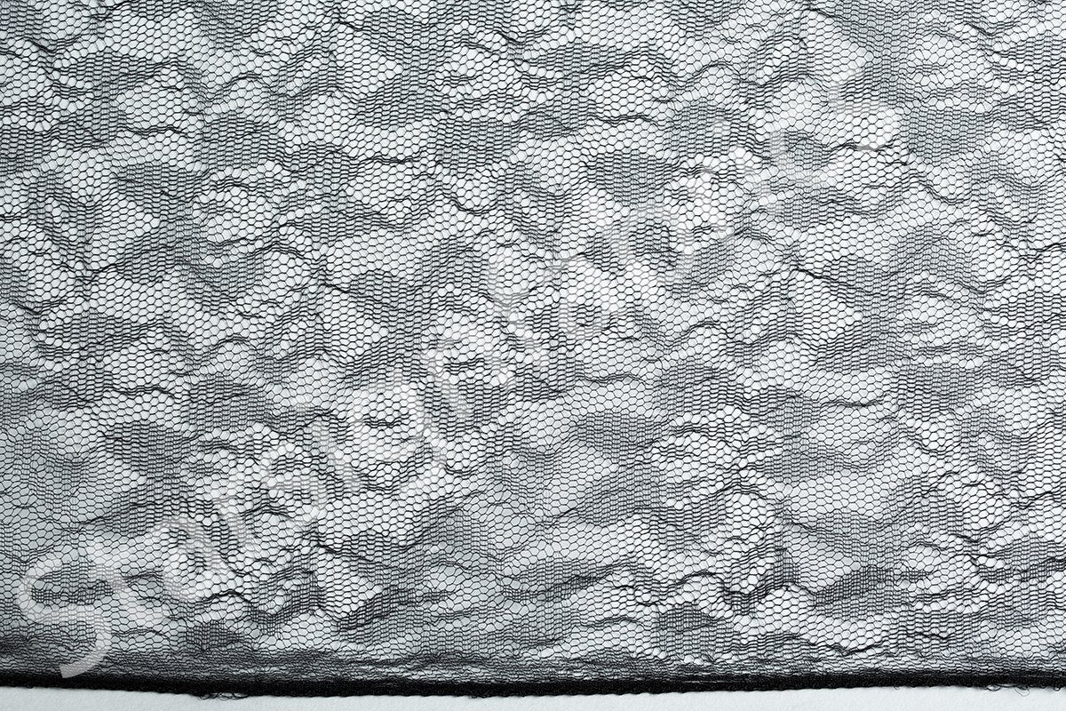 Black Floral Design Mesh Lace Tulle Fabric | Burç Fabric