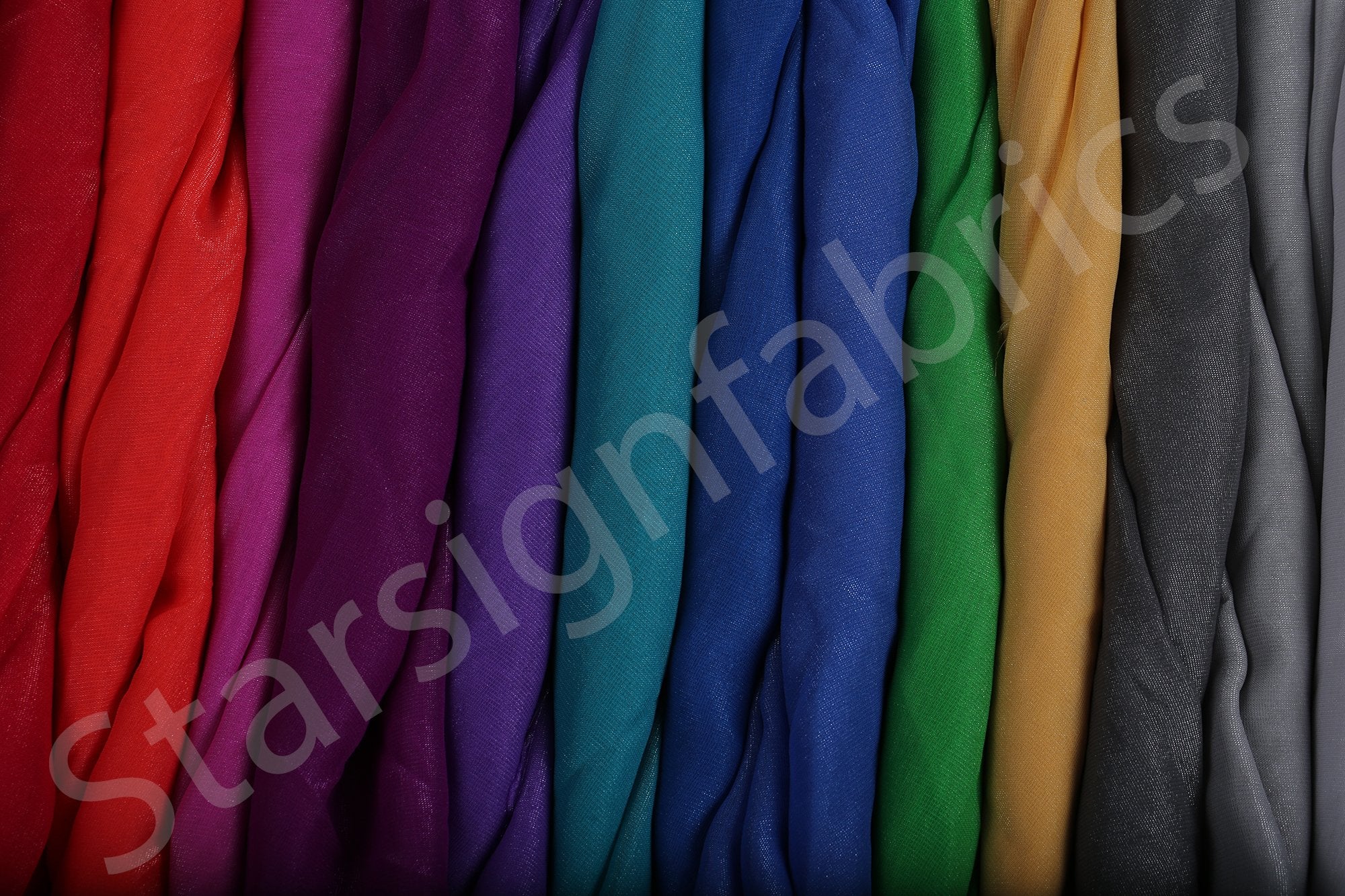 Glitter Plain Woven Chiffon Fabric | Burç Fabric