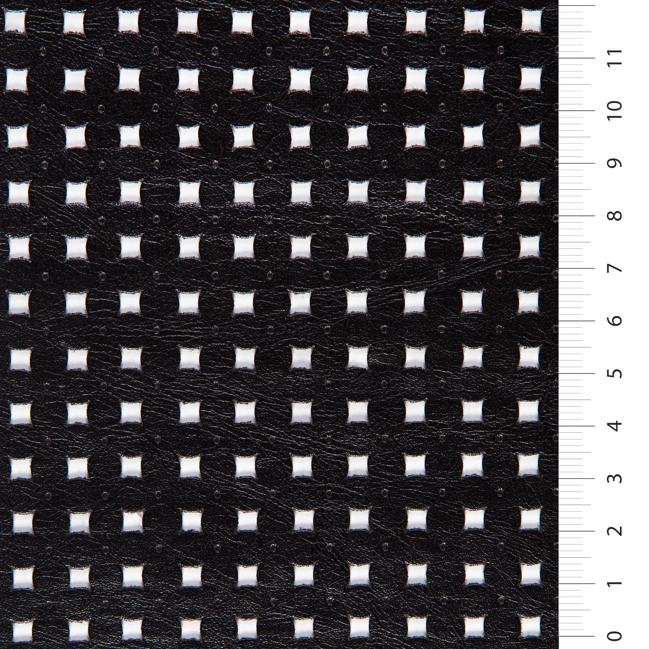 Faux Leather Laser Cut Check Fabric | Burç Fabric
