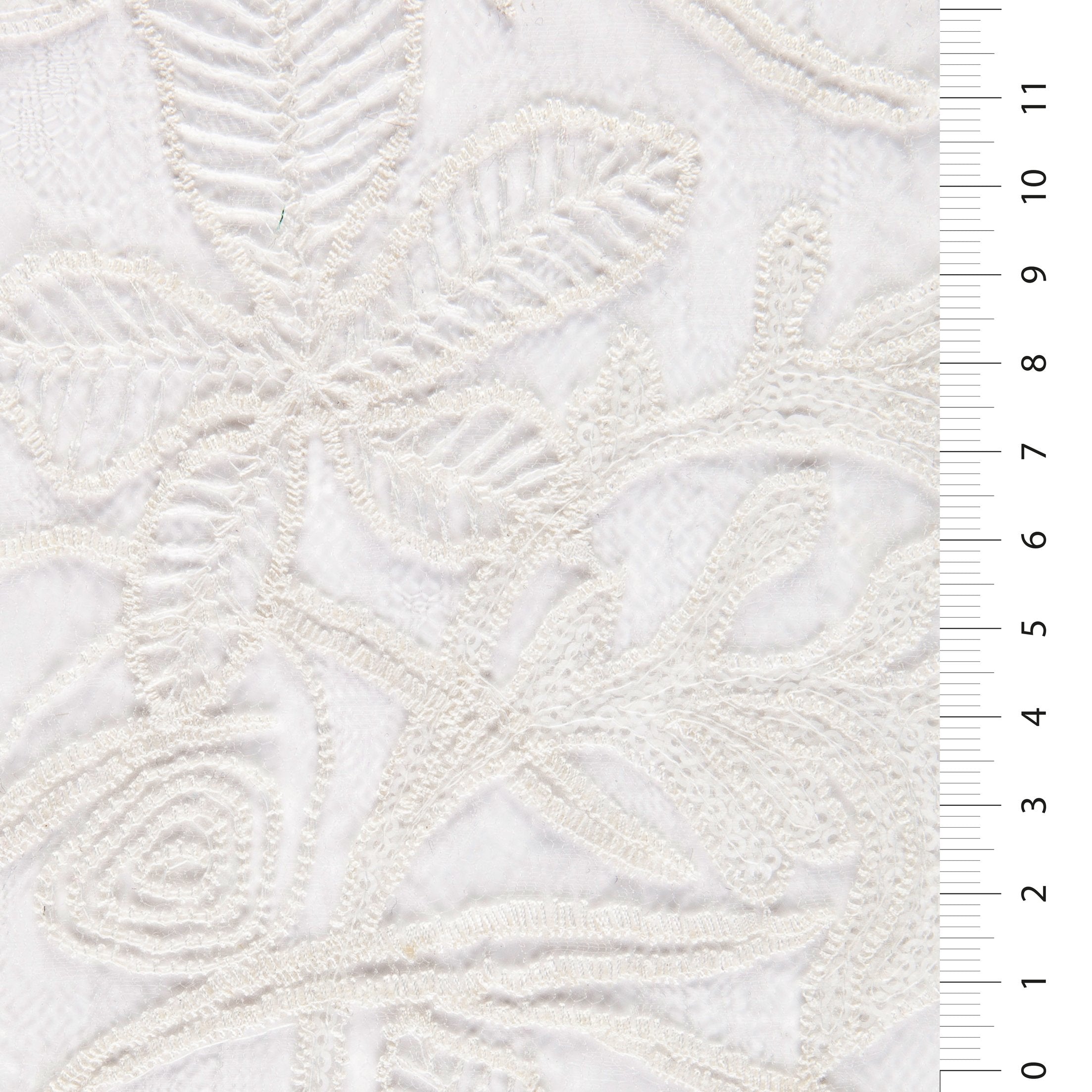 Geneva Style White Floral Embroidered Lace Fabric | Burç Fabric