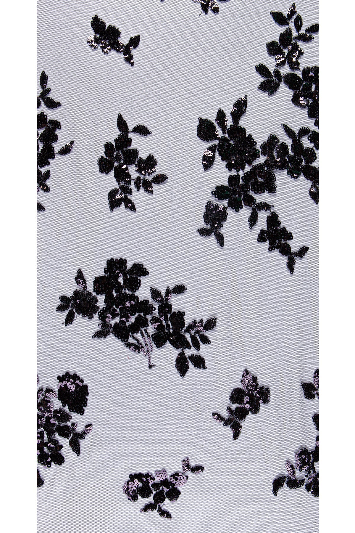 Glamorous Floral Colorful Sequin Embroidered Knit Tulle Fabric