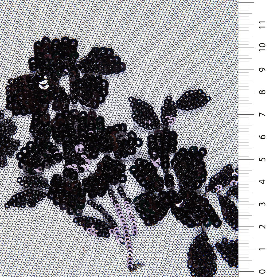 Glamorous Floral Colorful Sequin Embroidered Knit Tulle Fabric