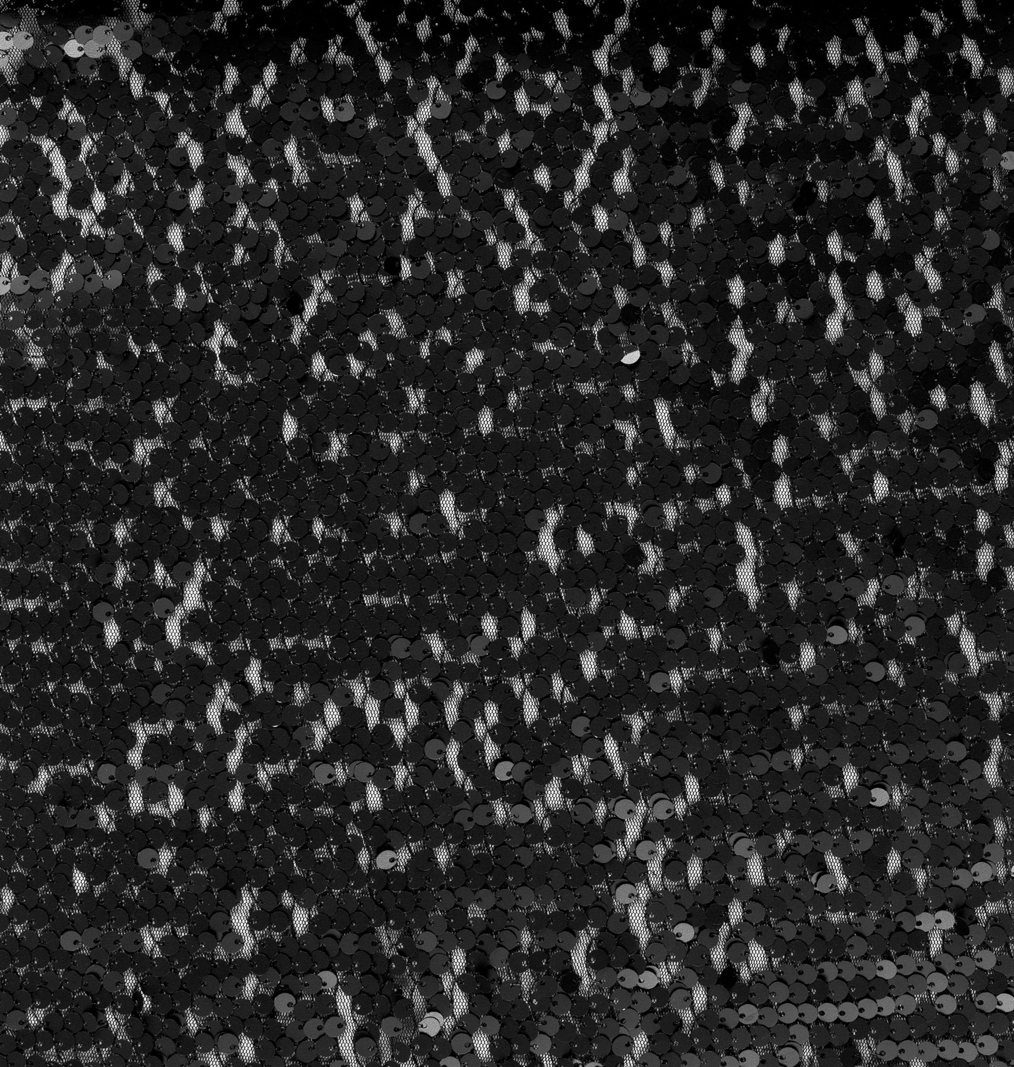 Matte Black Sparse Sequin Embroidered Tulle Fabric | Burç Fabric