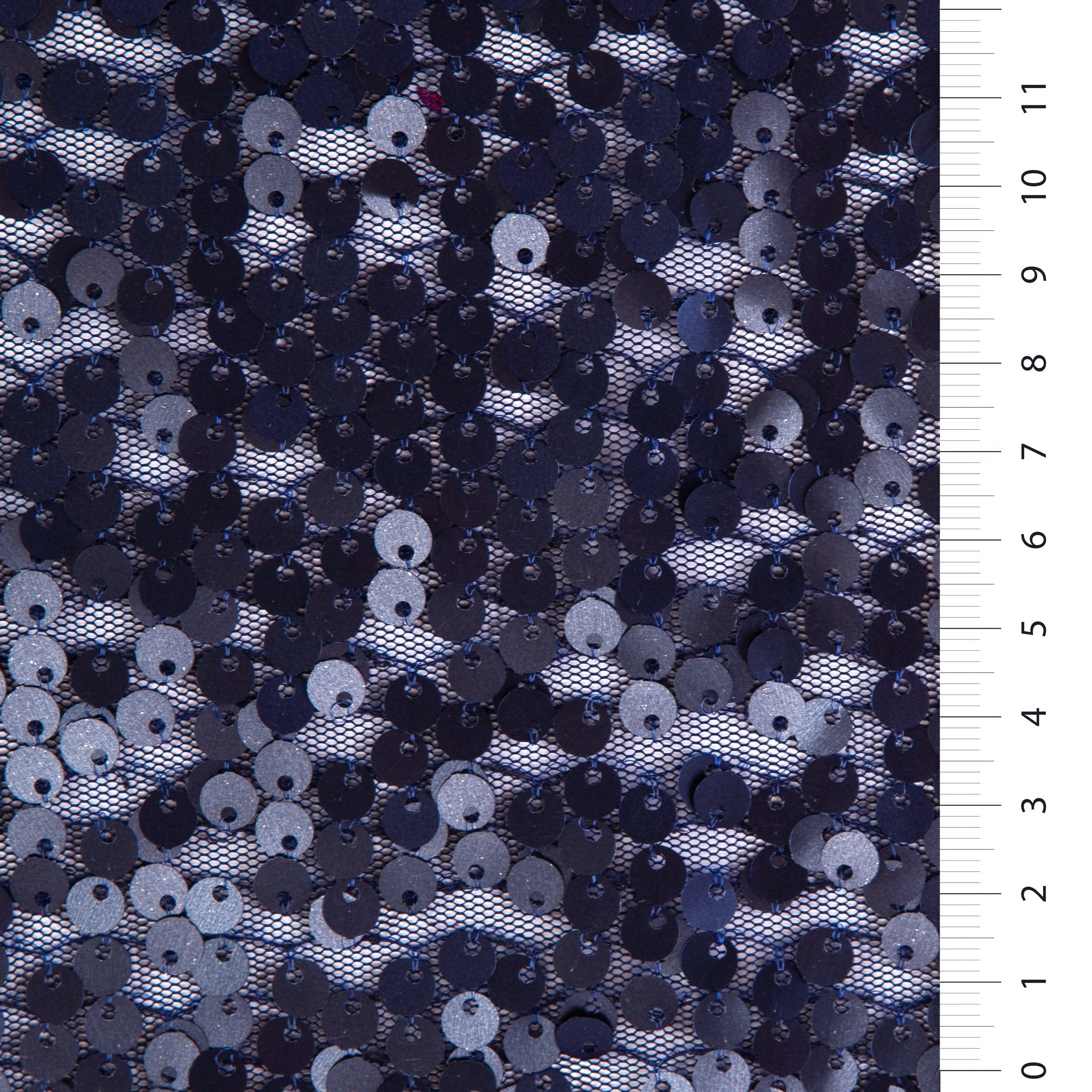 Indigo Color Sparse Sequin Embroidered Tulle Fabric | Burç Fabric