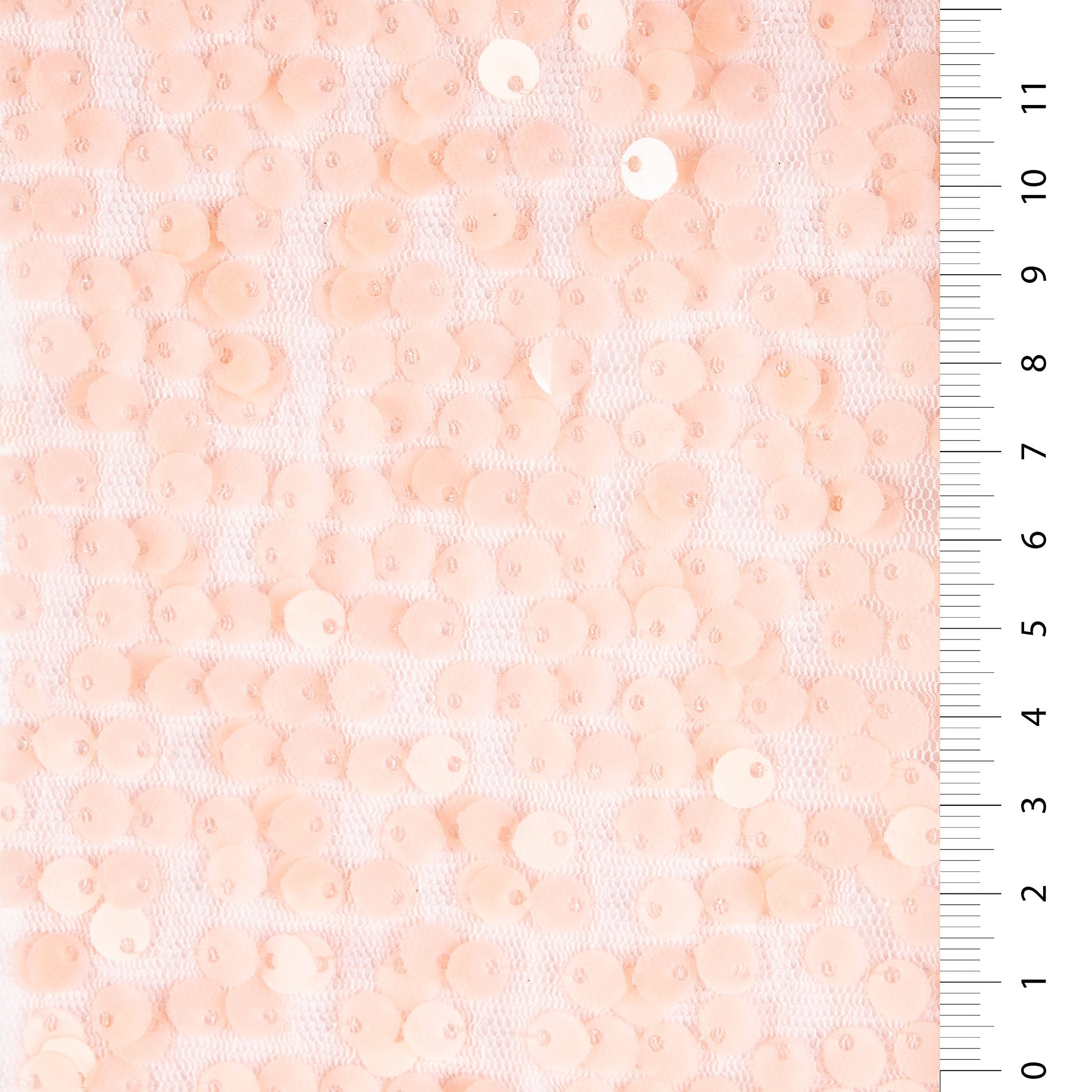 Salmon Sparse Sequin Embroidered Tulle Fabric | Burç Fabric