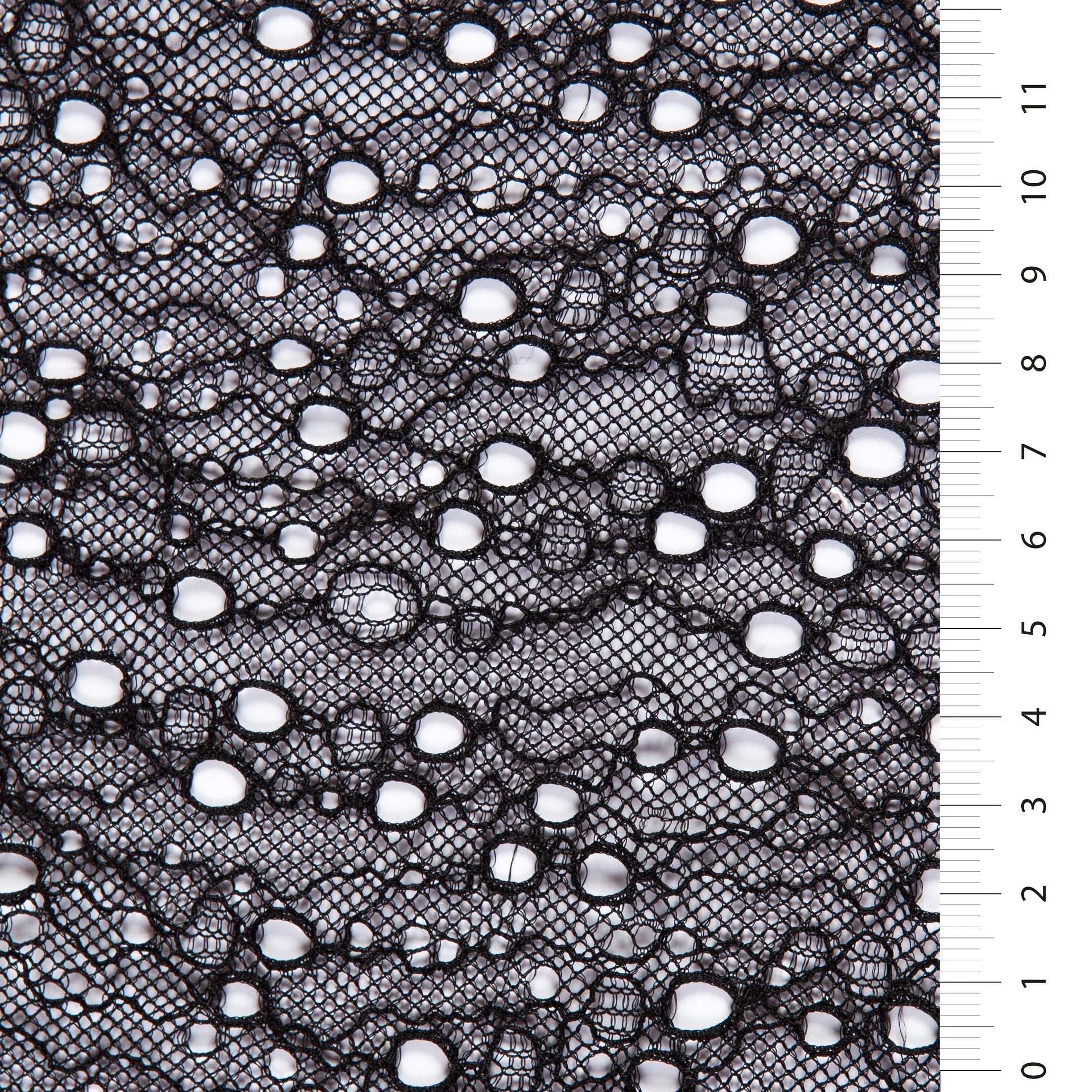 Black Raindrop Design Lace Fabric | Burç Fabric