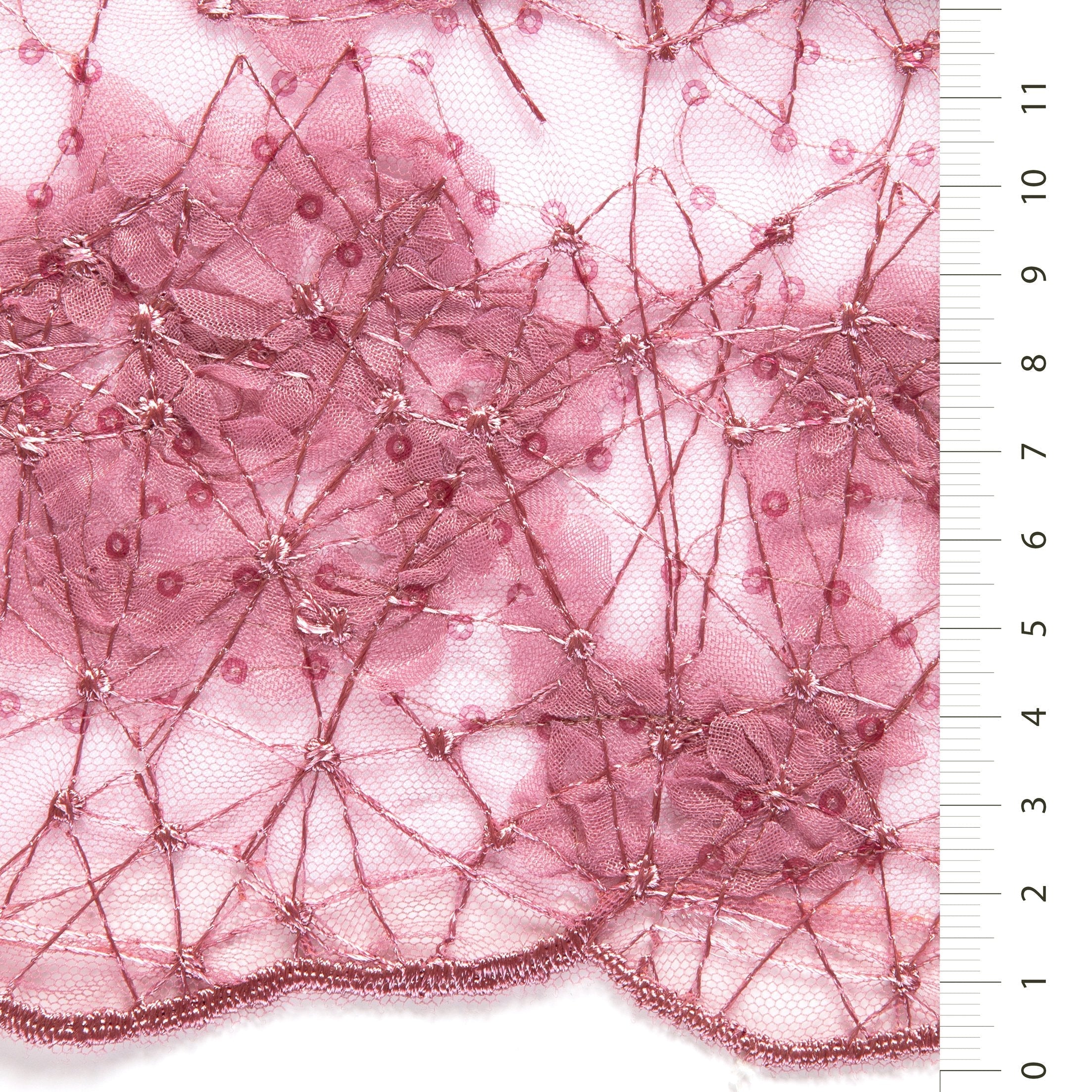 Spider Web Design Sequin Embroidered Fabric