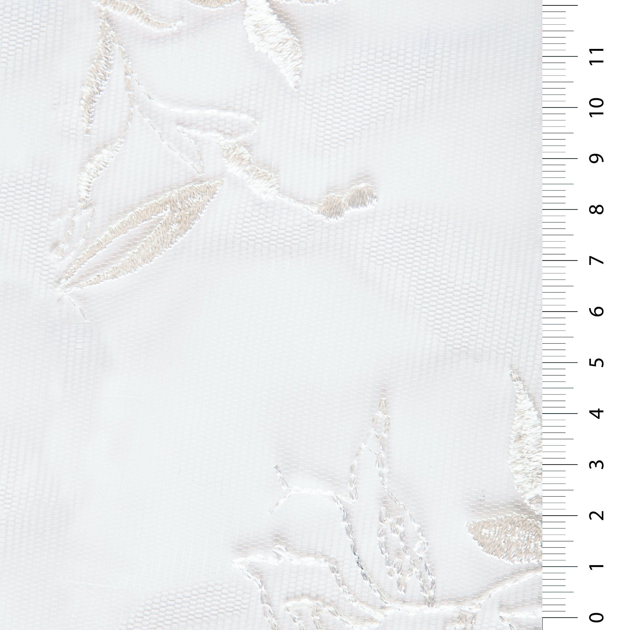 3D Chiffon Floral Embroidery Fabric