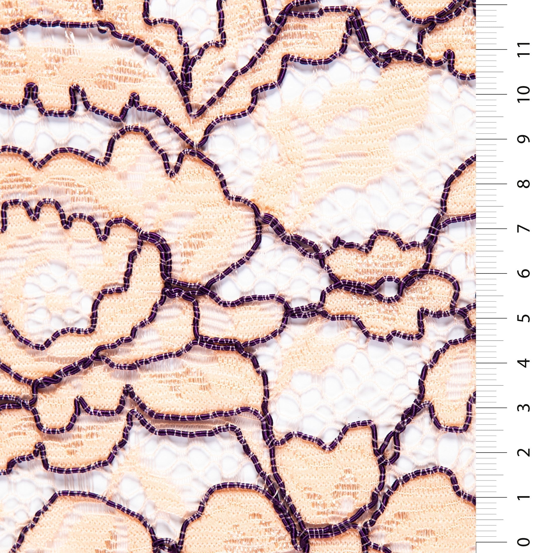 Avignon Style Corded Lace Thread Embroidery Fabric