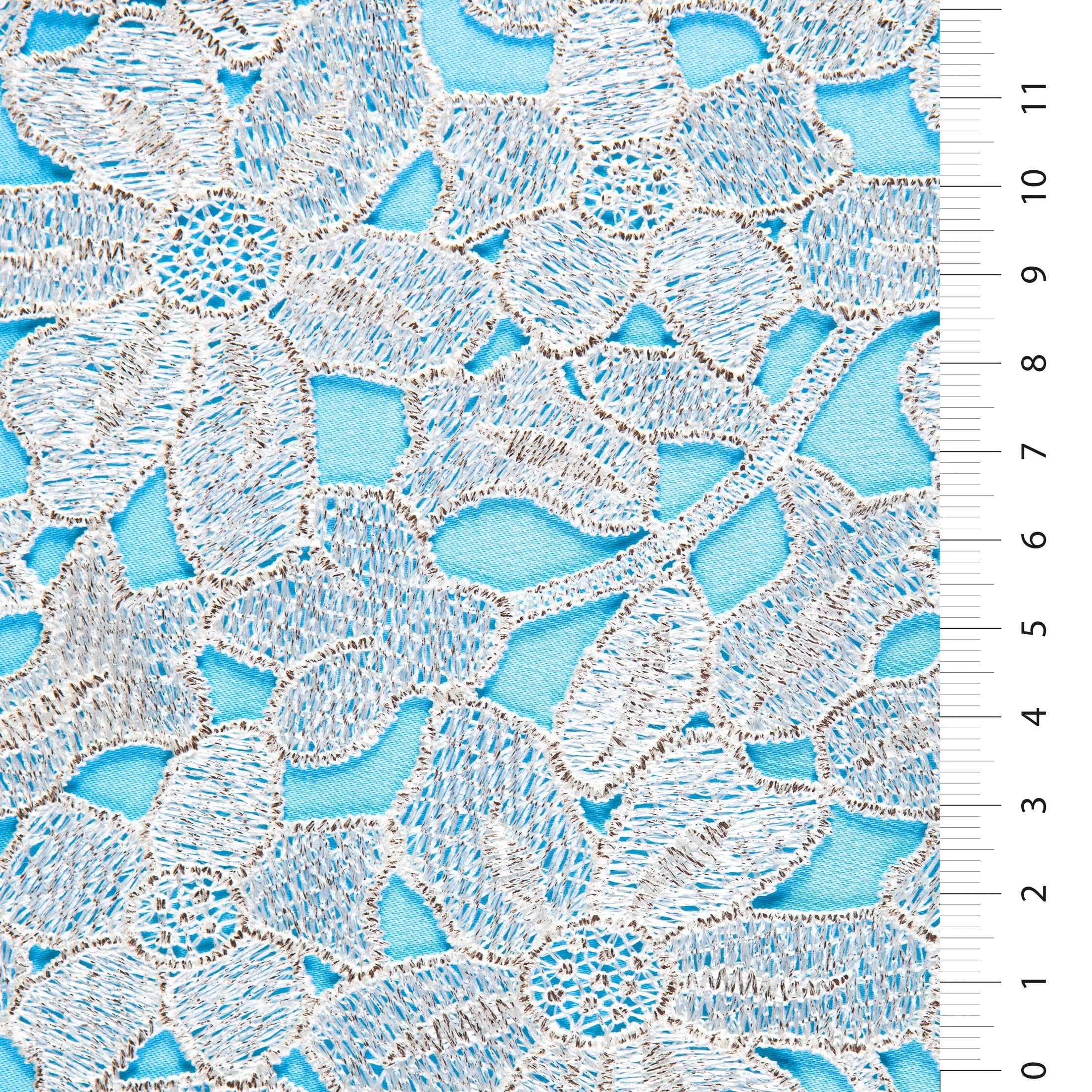 Floral Patterned Foil Printed Guipure Fabric | Burç Fabric