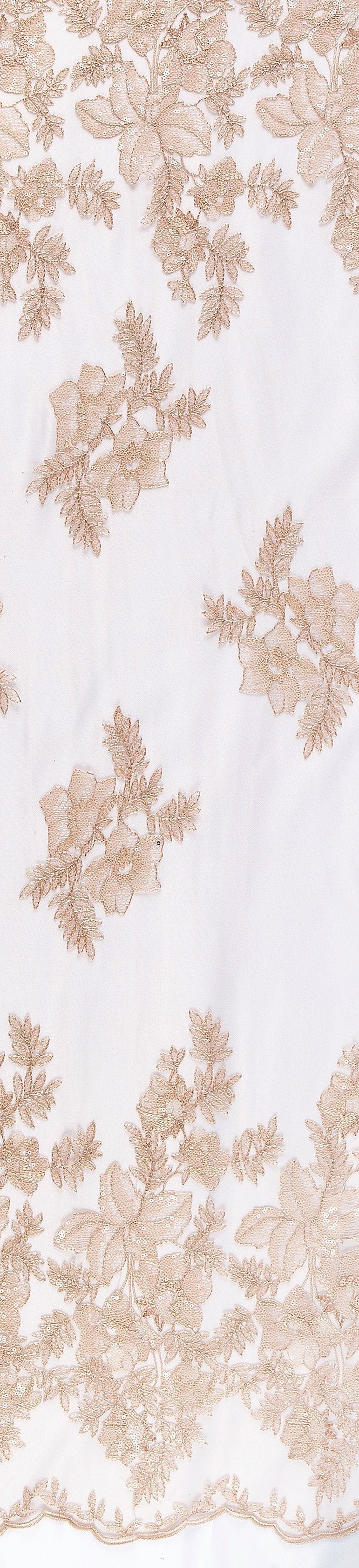 Sheer Sequin Floral Embellished Fabric