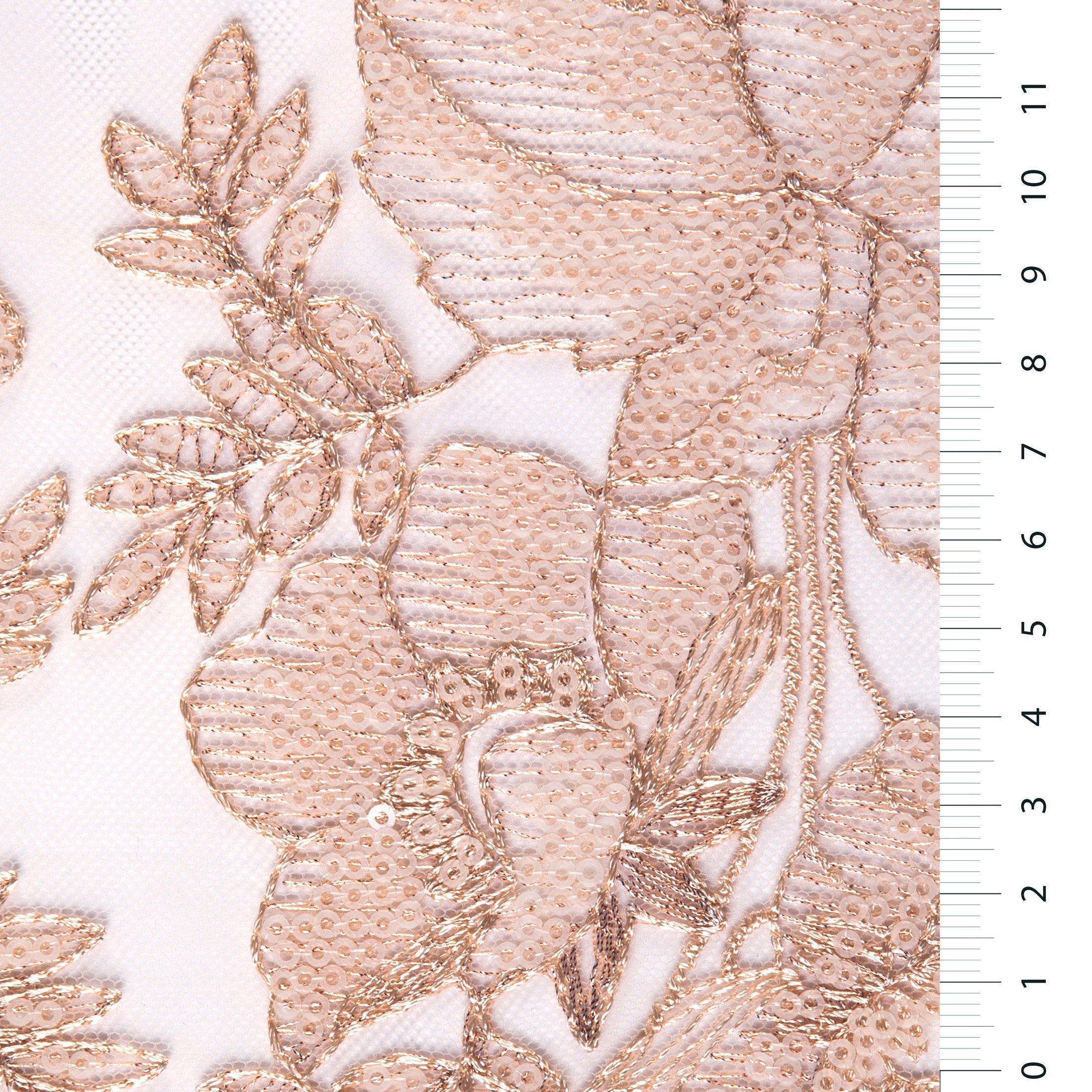 Sheer Sequin Floral Embellished Fabric