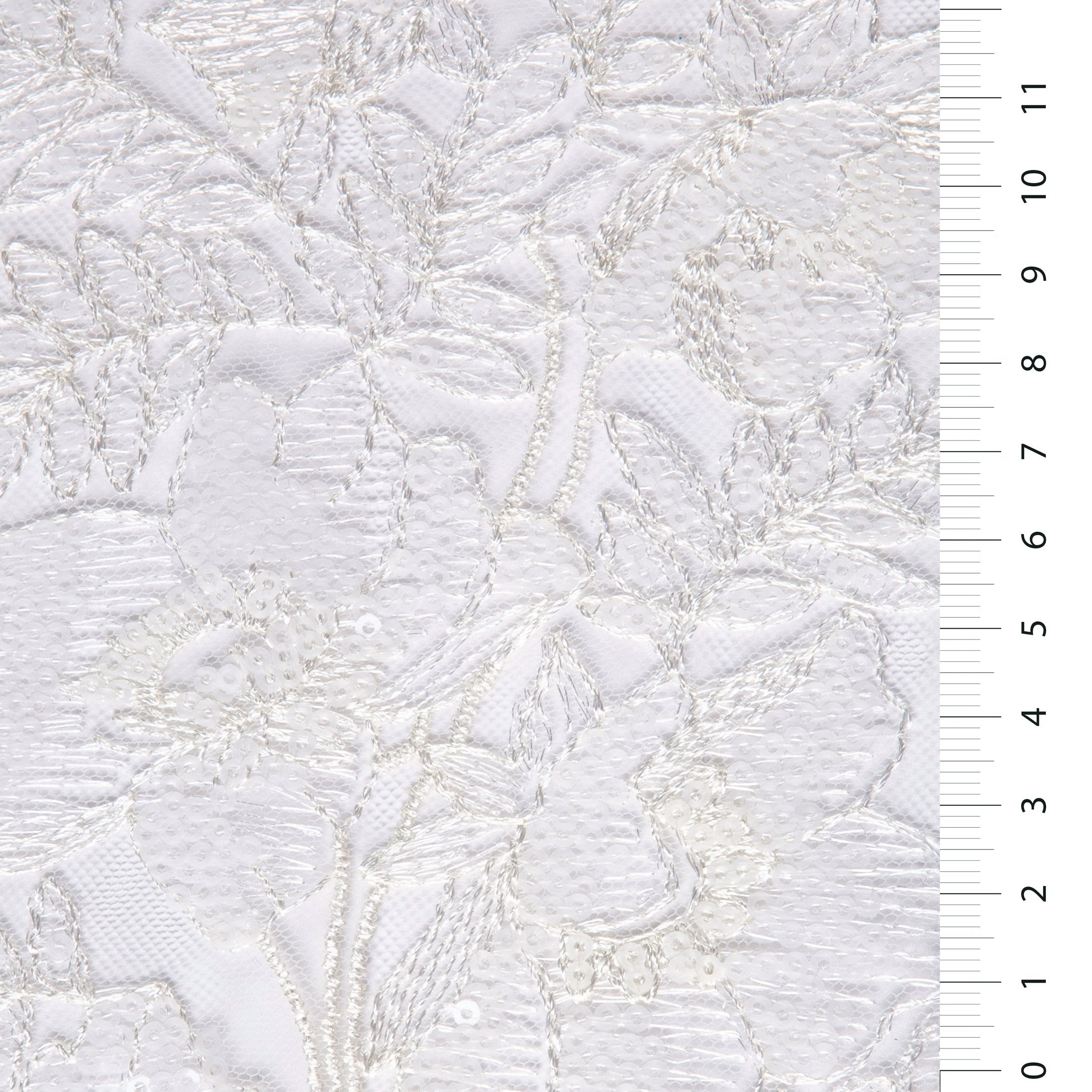 Sheer Sequin Floral Embellished Fabric