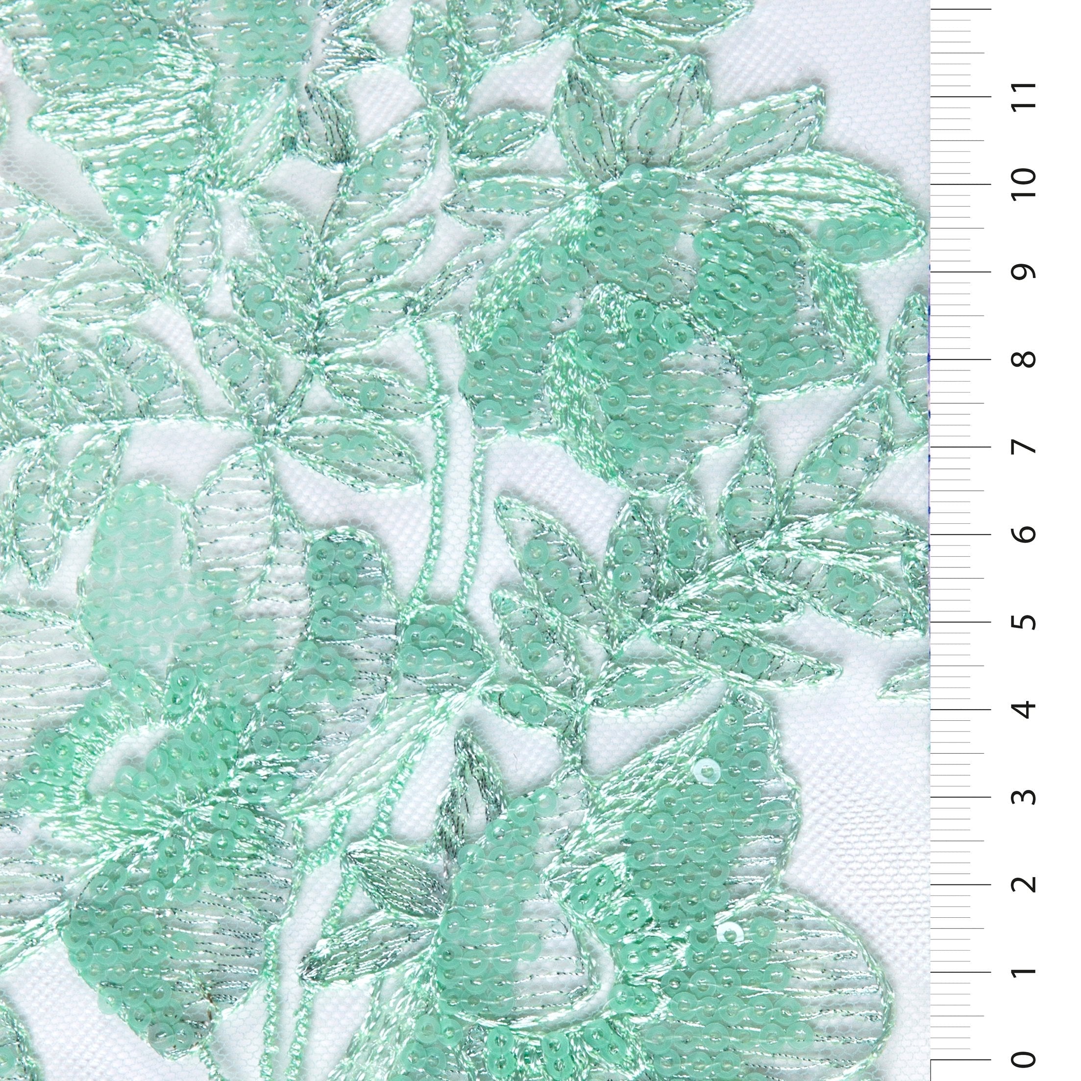 Sheer Sequin Floral Embellished Fabric