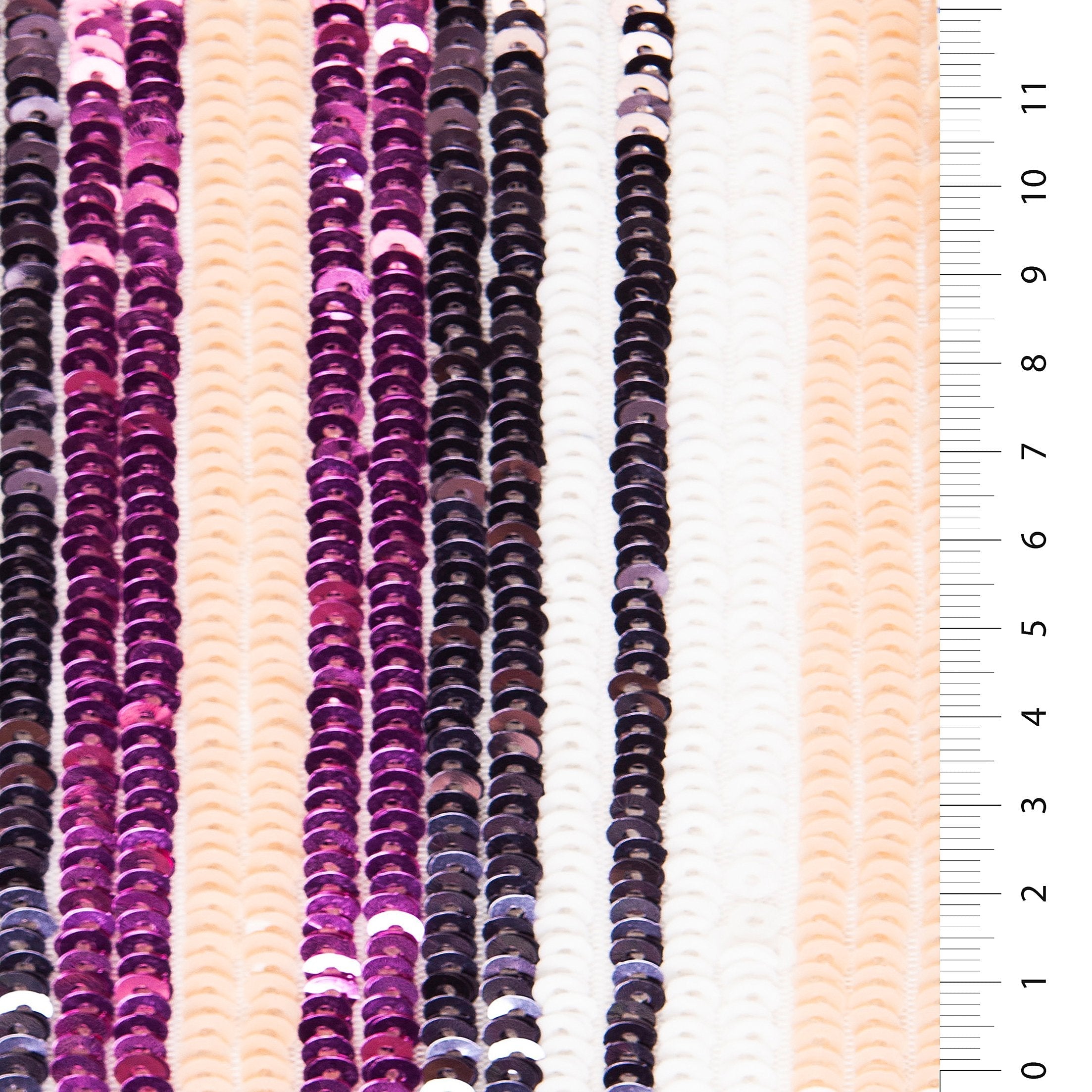 Full Color Striped Sequin Embroidered Fabric