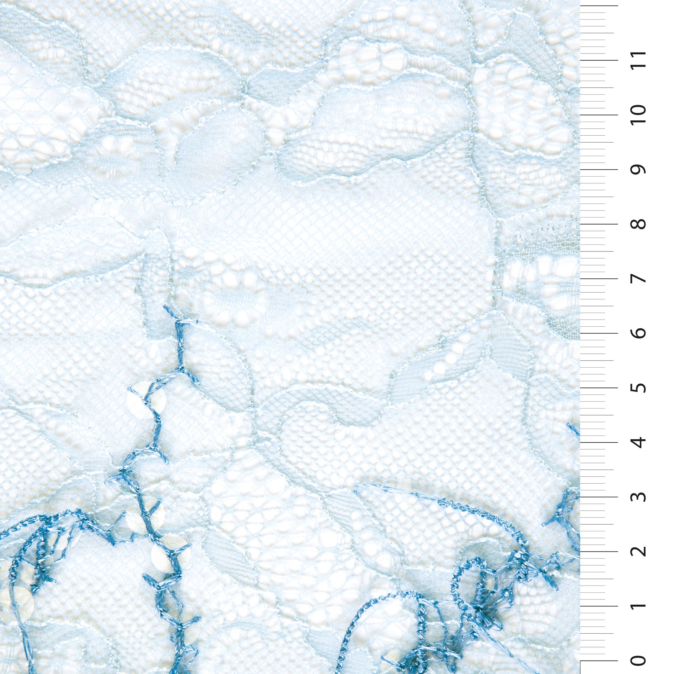 3D Fringed Design Wavy Stripes Sheer Sequin Embroidered Lace Gray Fabric