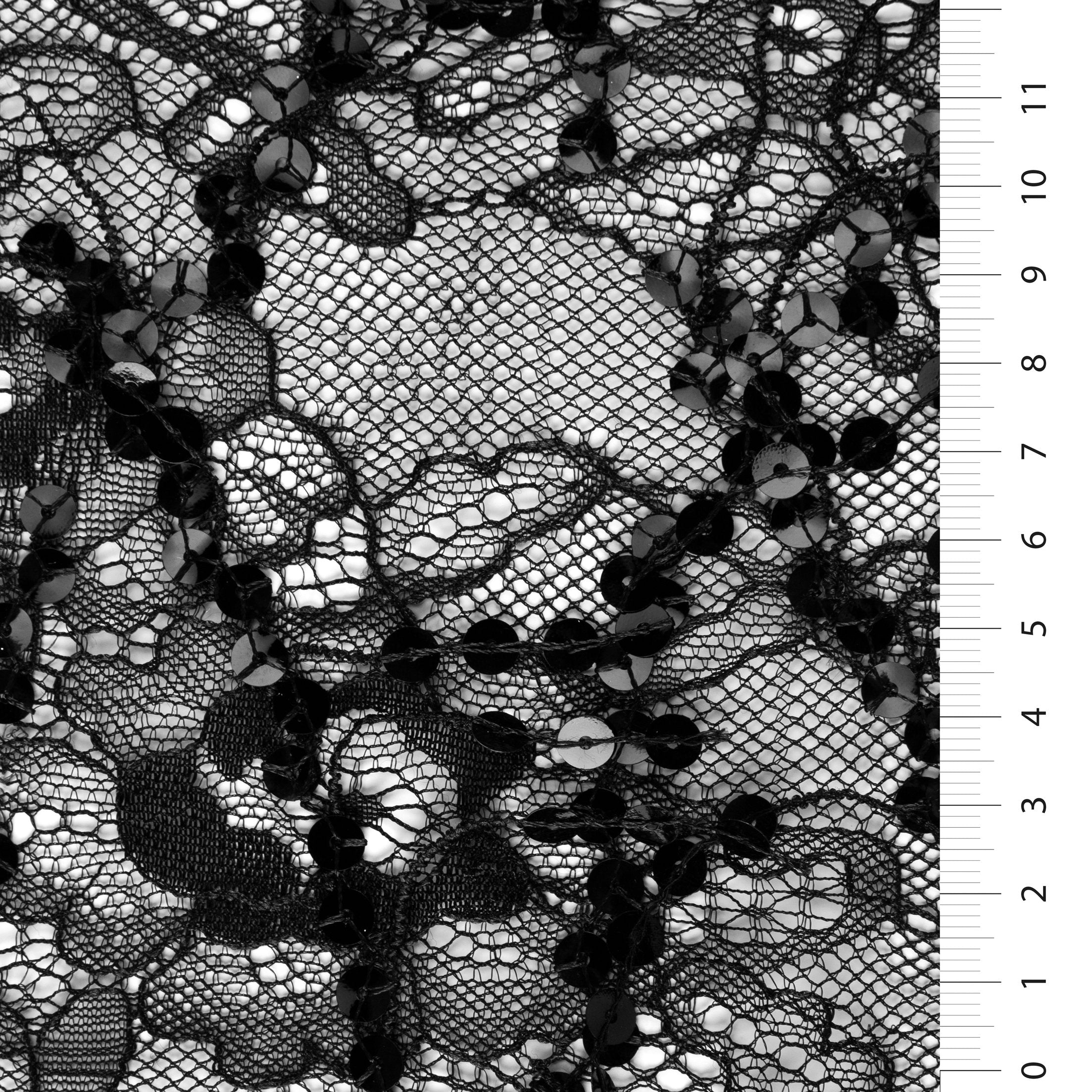 3D Fringed Design Wavy Stripes Sheer Sequin Embroidered Lace Gray Fabric