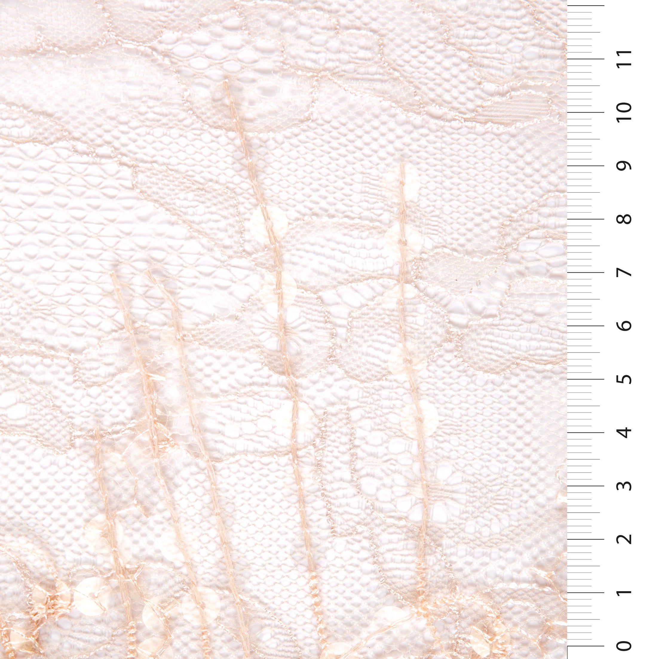 3D Fringed Design Wavy Stripes Sheer Sequin Embroidered Lace Gray Fabric