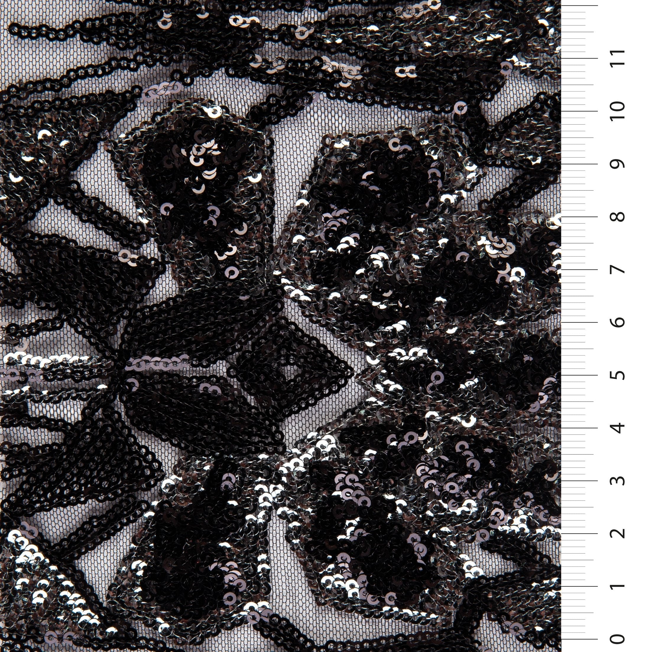 Sequin Fabric with Sharp Geometric Design