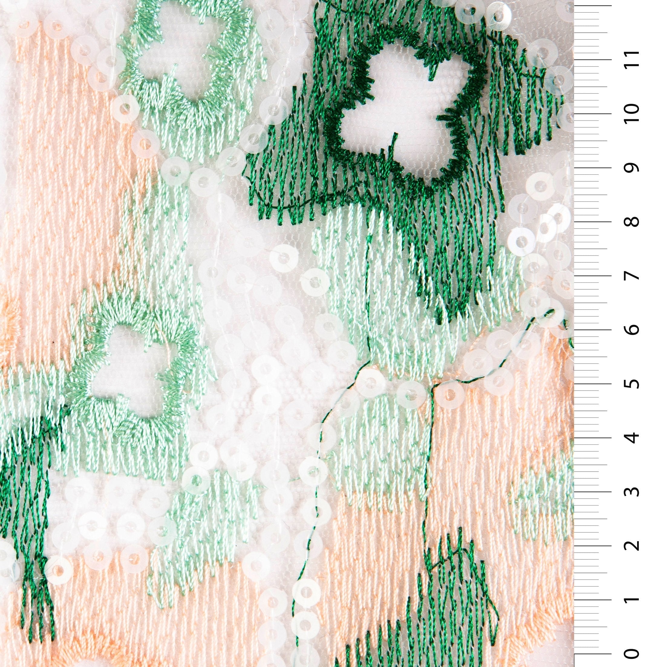 Camouflage Patterned Sequin Embroidered Fabric