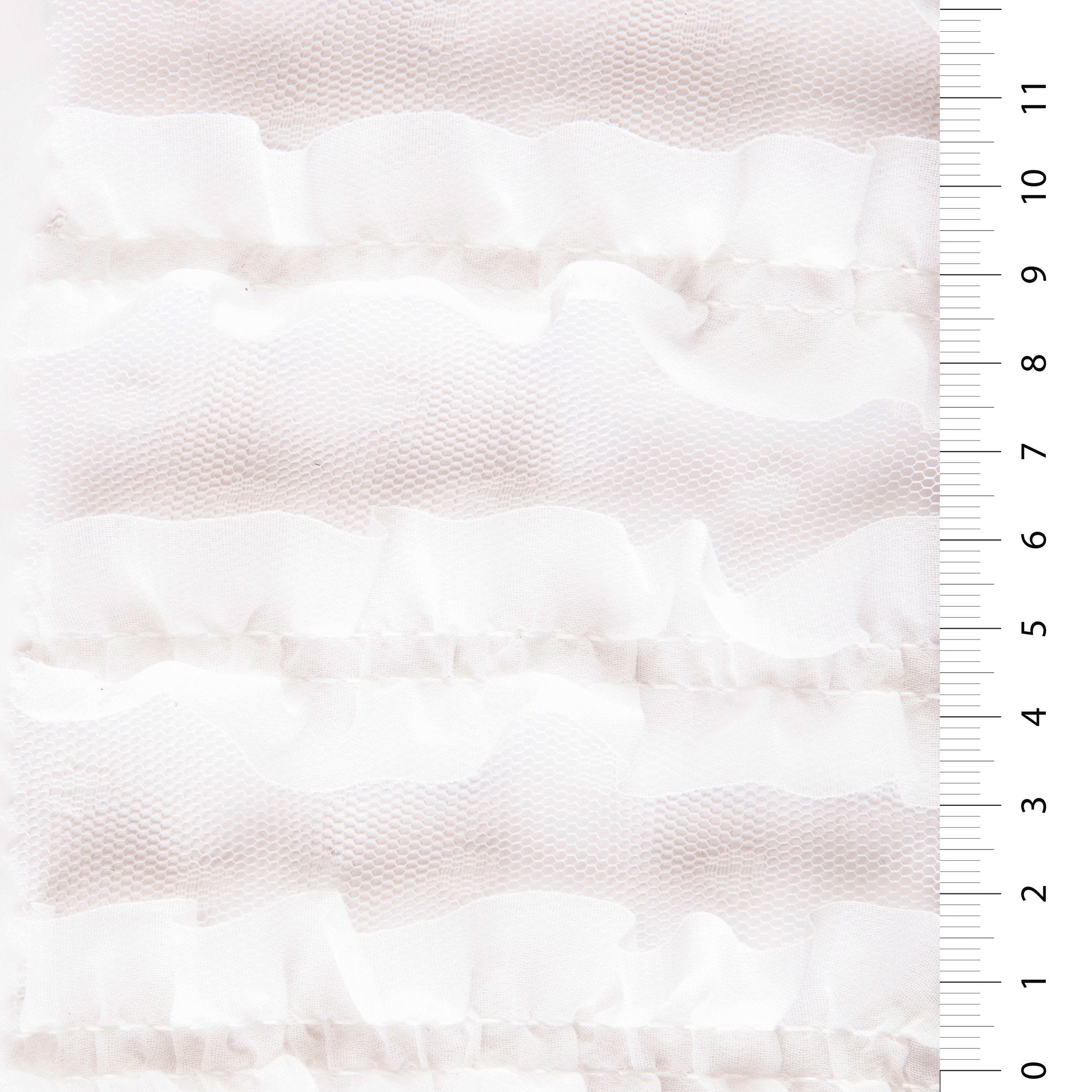 Paris Style Striped Powder Double Layer Ornamental Embroidery Lace Fabric