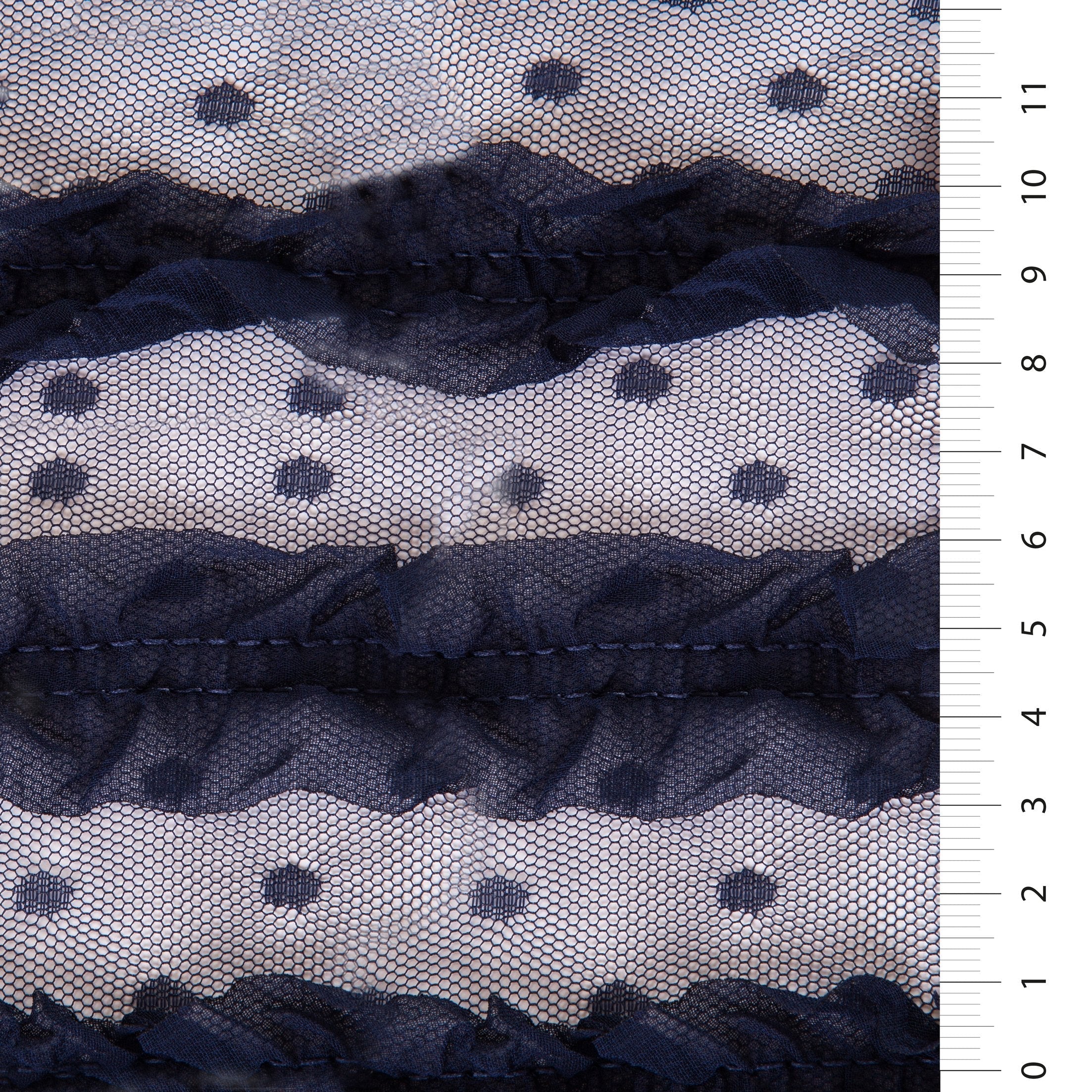 Paris Style Striped Powder Double Layer Ornamental Embroidery Lace Fabric