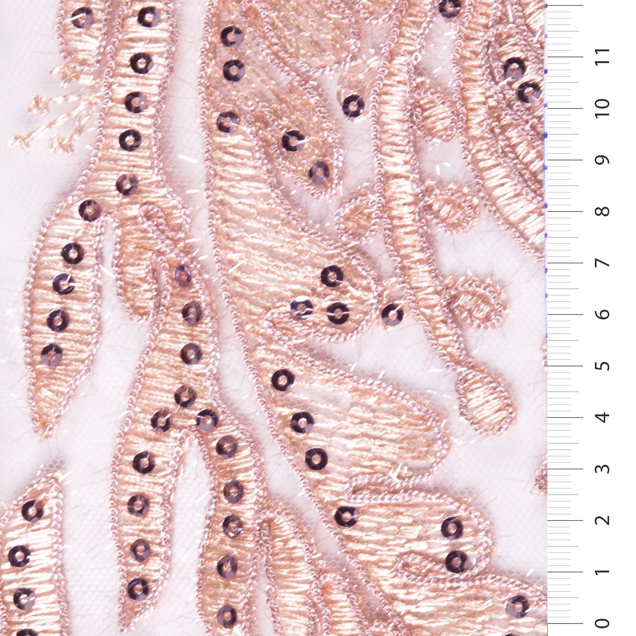 Ottoman Design Scalloped Glitter Thread Embroidery Fabric