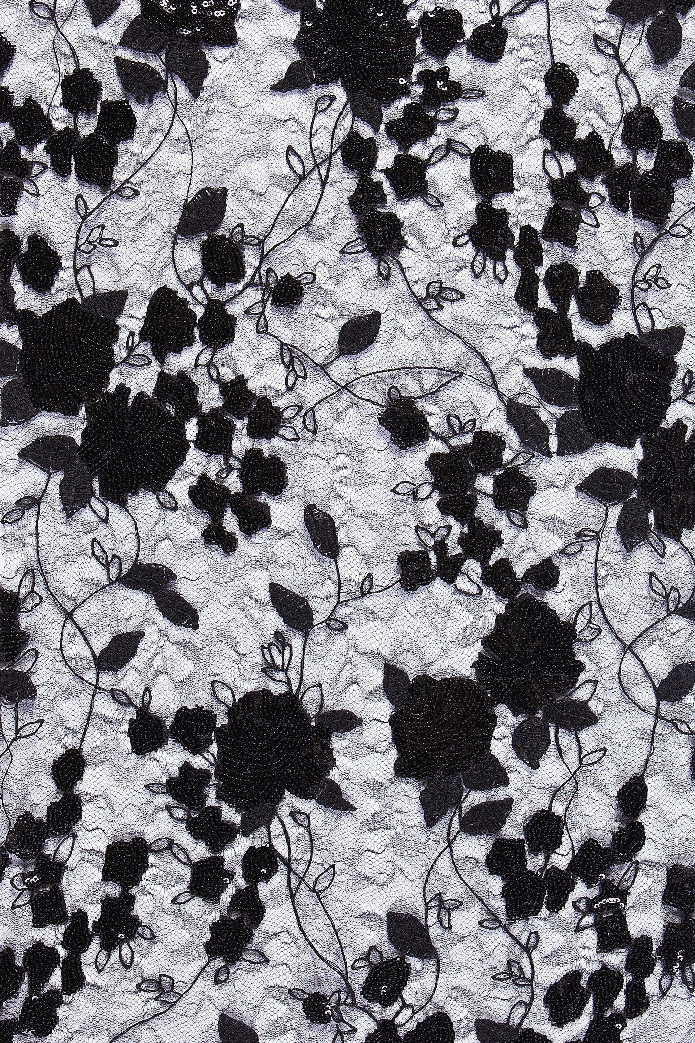 Queen's Charming Style Sequin Embroidered Lace Fabric