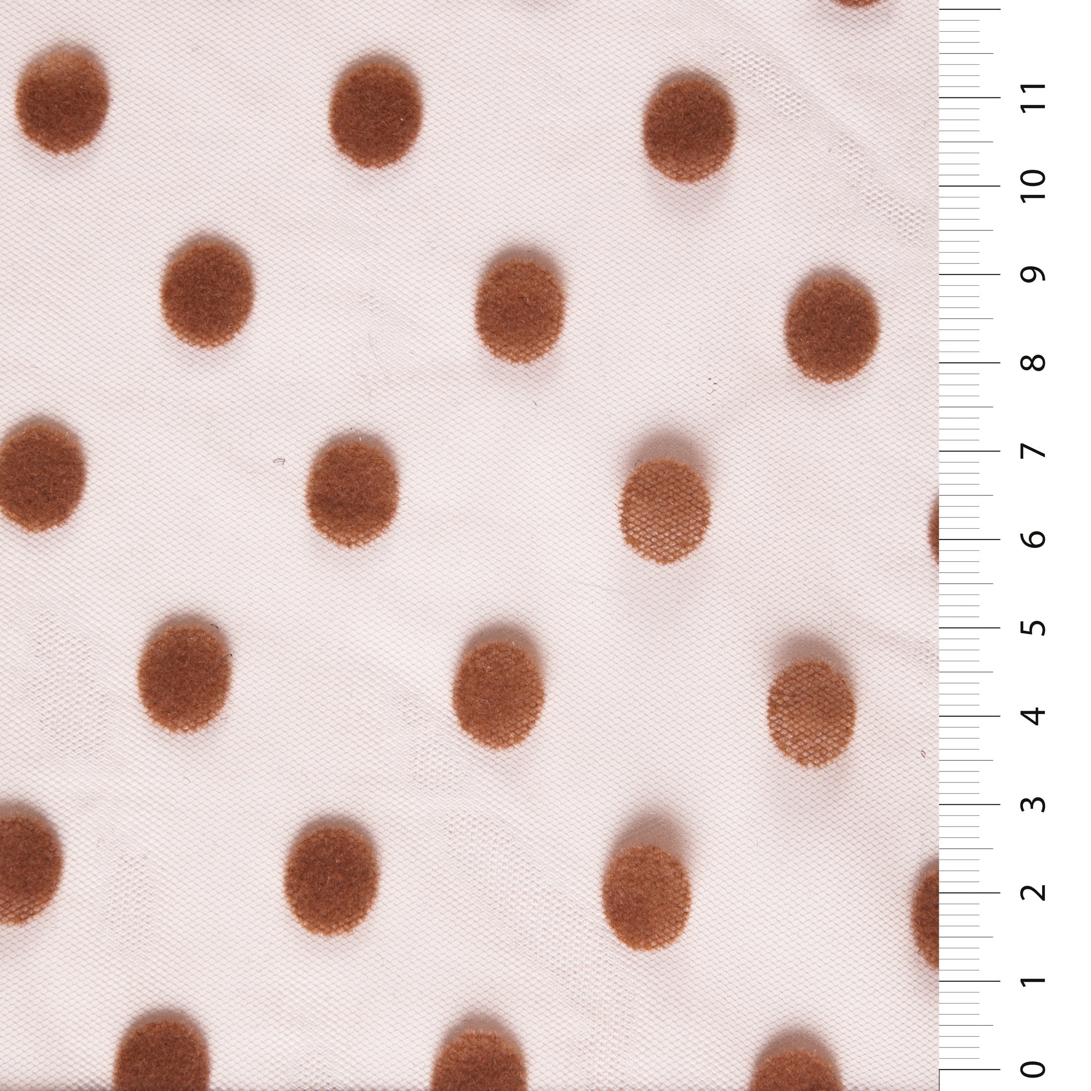 1 cm Flock Printed Polka Dot Knitted Tulle Fabric