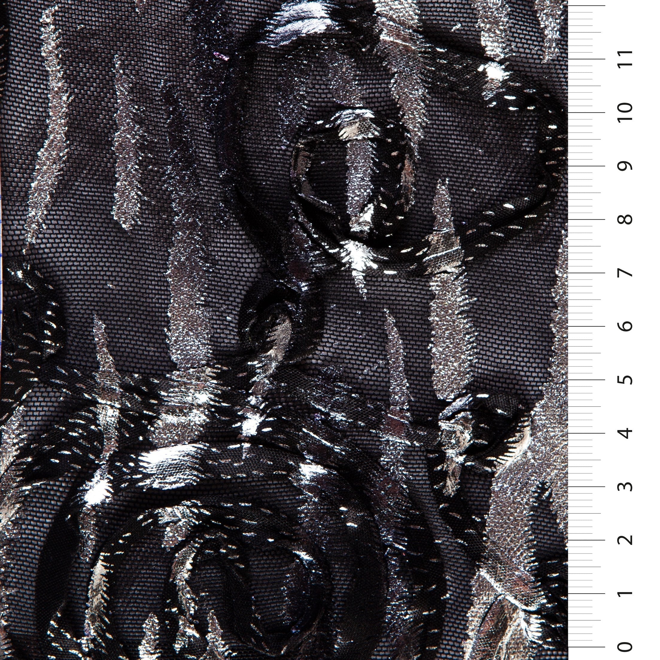 Leopard Pattern Corded Foil Print Knitted Fabric