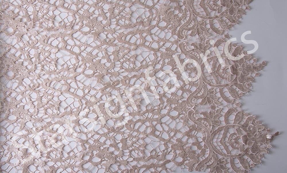 Spider Web Design Guipure Sequin Decorated Fabric