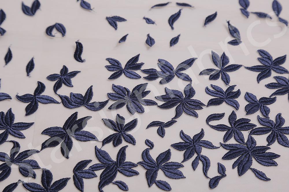 Leaf Design Embroidery Fabric
