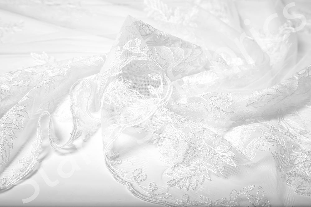 Sheer Sequin Floral Embellished Fabric