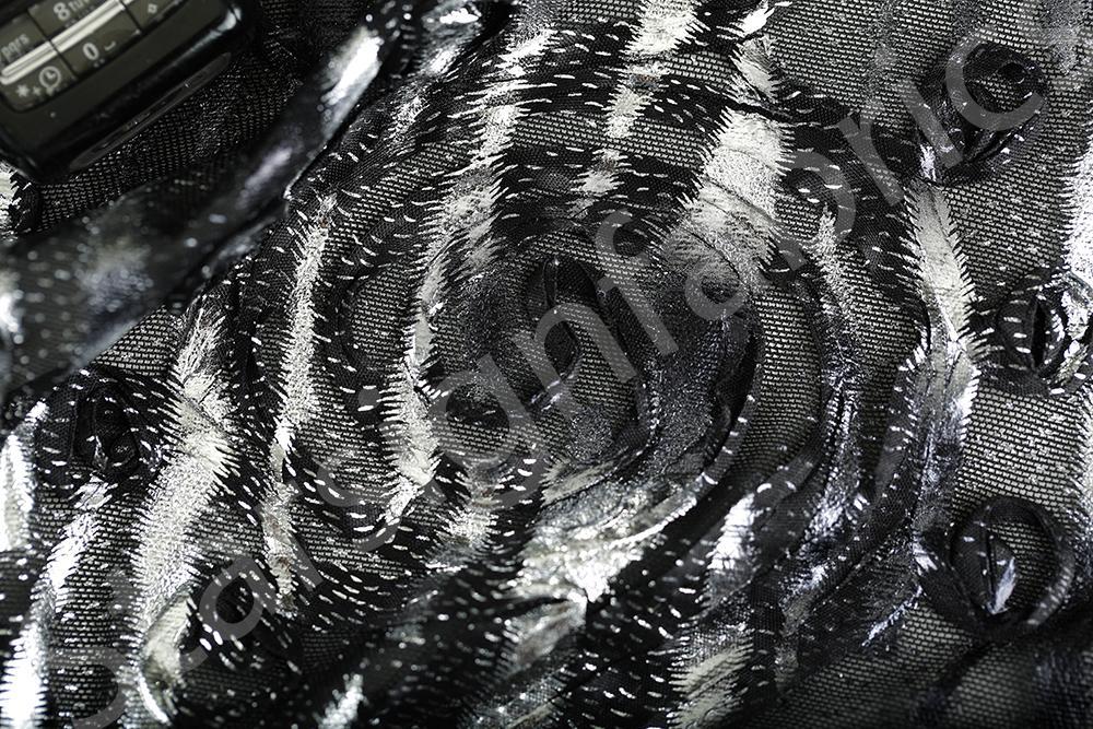 Leopard Pattern Corded Foil Print Knitted Fabric