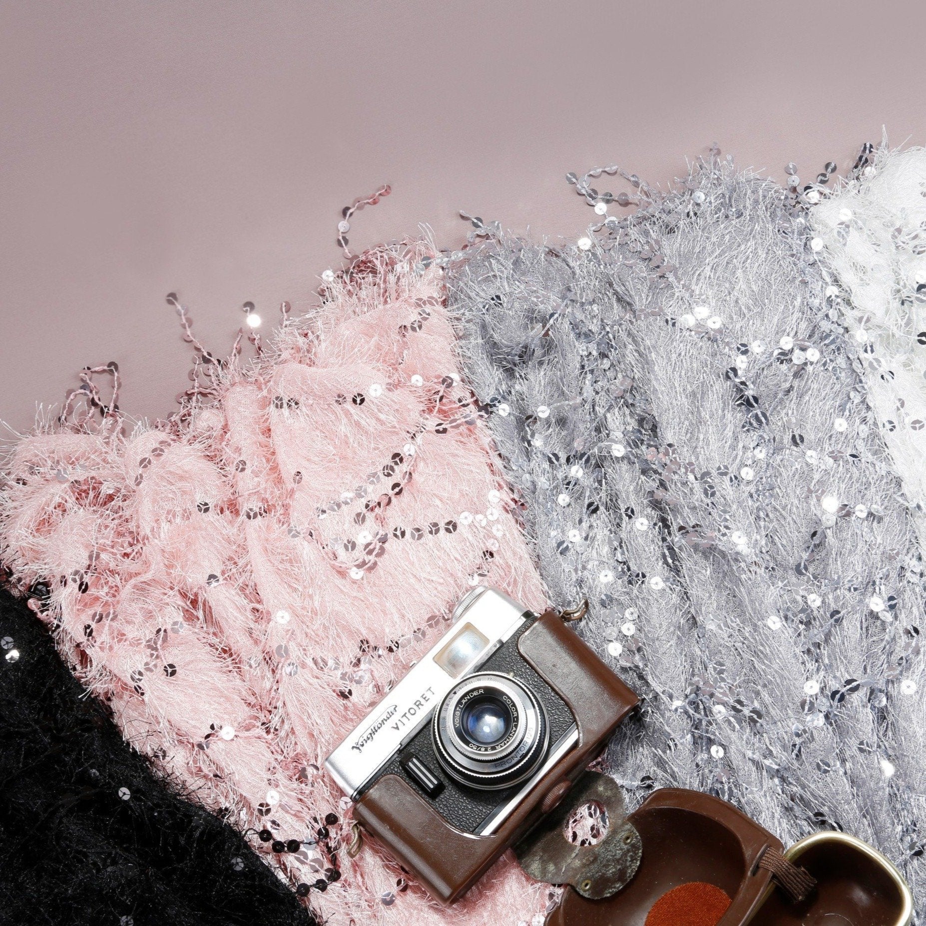 Feather Thread Fringed Sequin Embroidered Fabrics | Burç Fabric