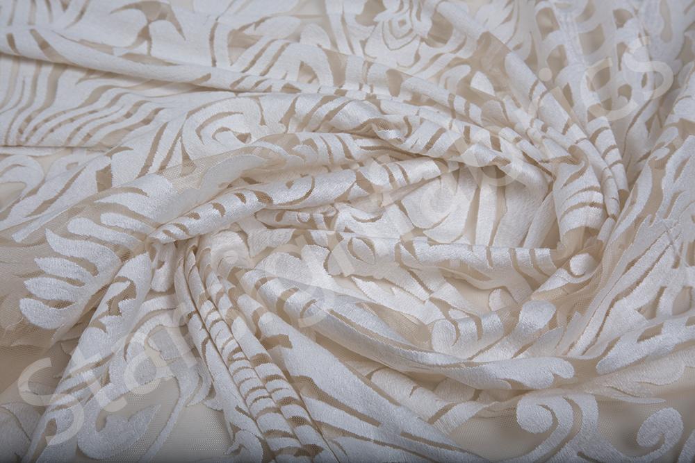 Royal Style Black Soft Rayon Thread Embroidery Fabric