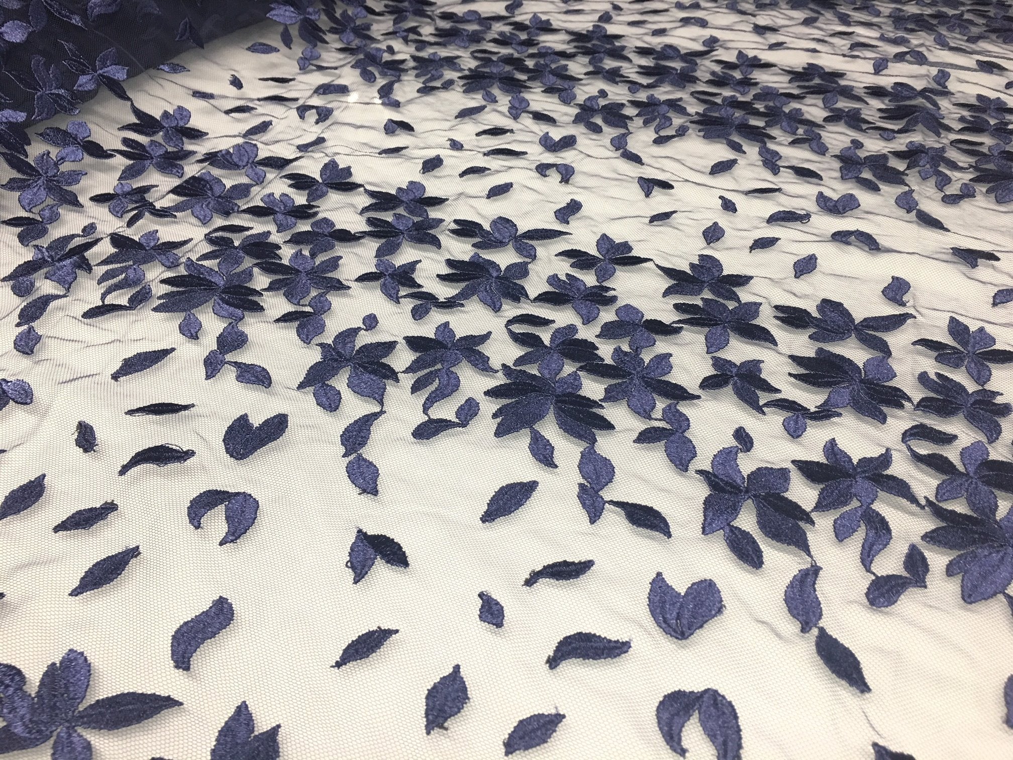 Leaf Design Embroidery Fabric