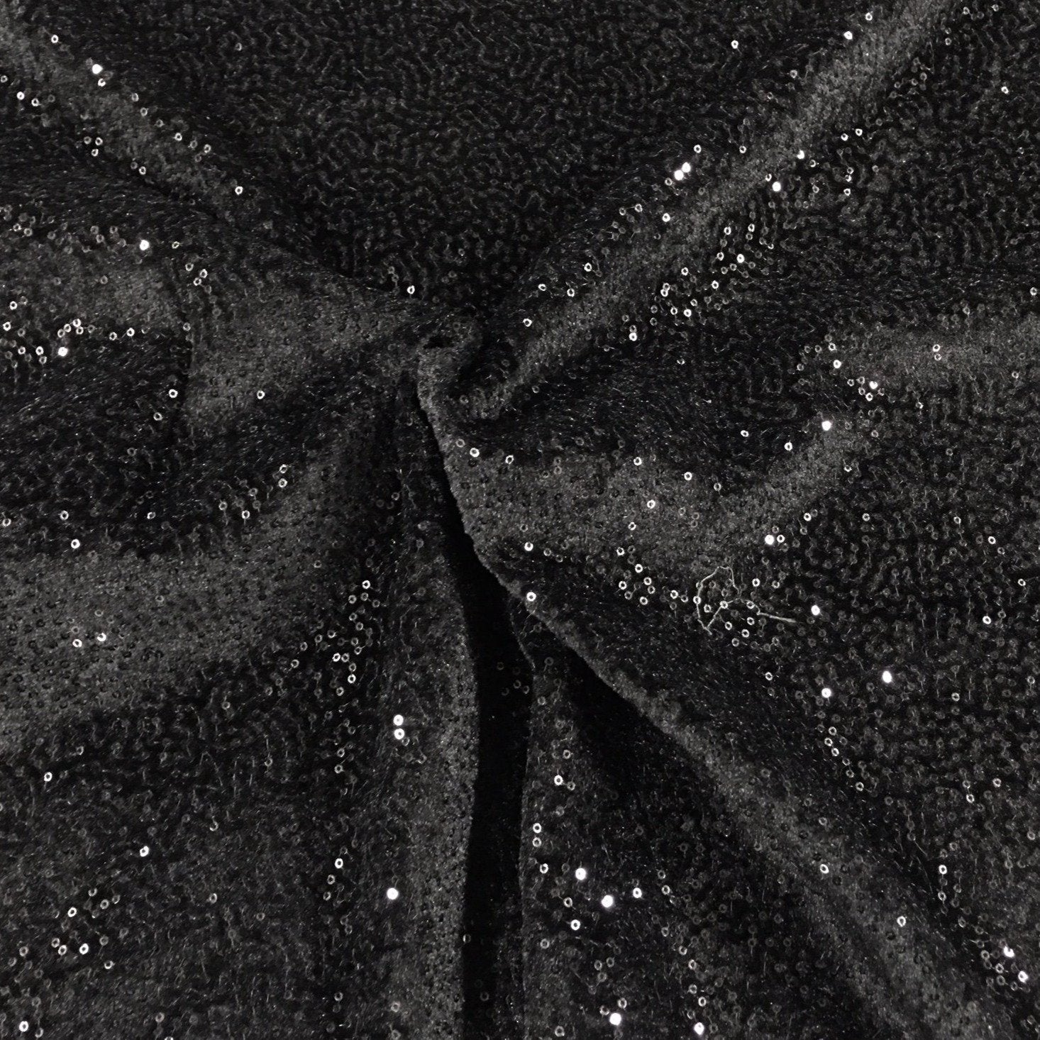 Single Color Velvet Design Sequin Embroidered Knitted Fabric