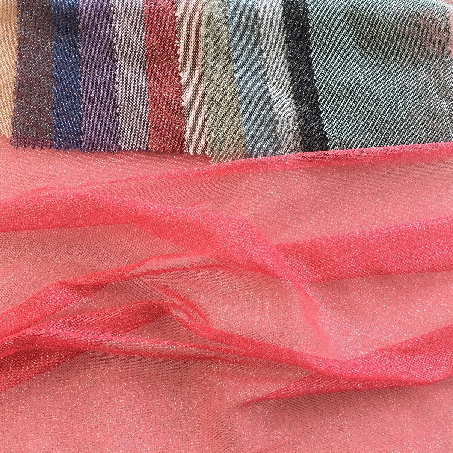 Shiny Metallic Lurex Mesh Tulle Fabric