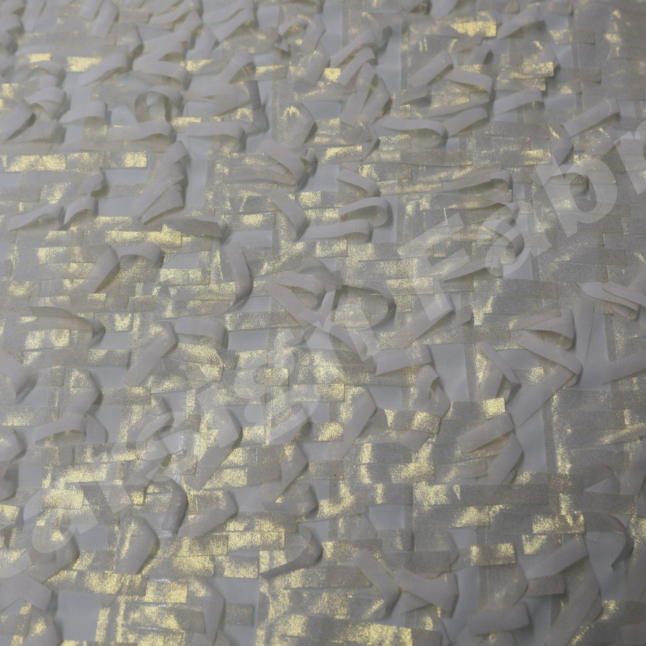 3D Fringed Hologram Design Trim Chiffon Embroidery Fabric | Burç Fabric