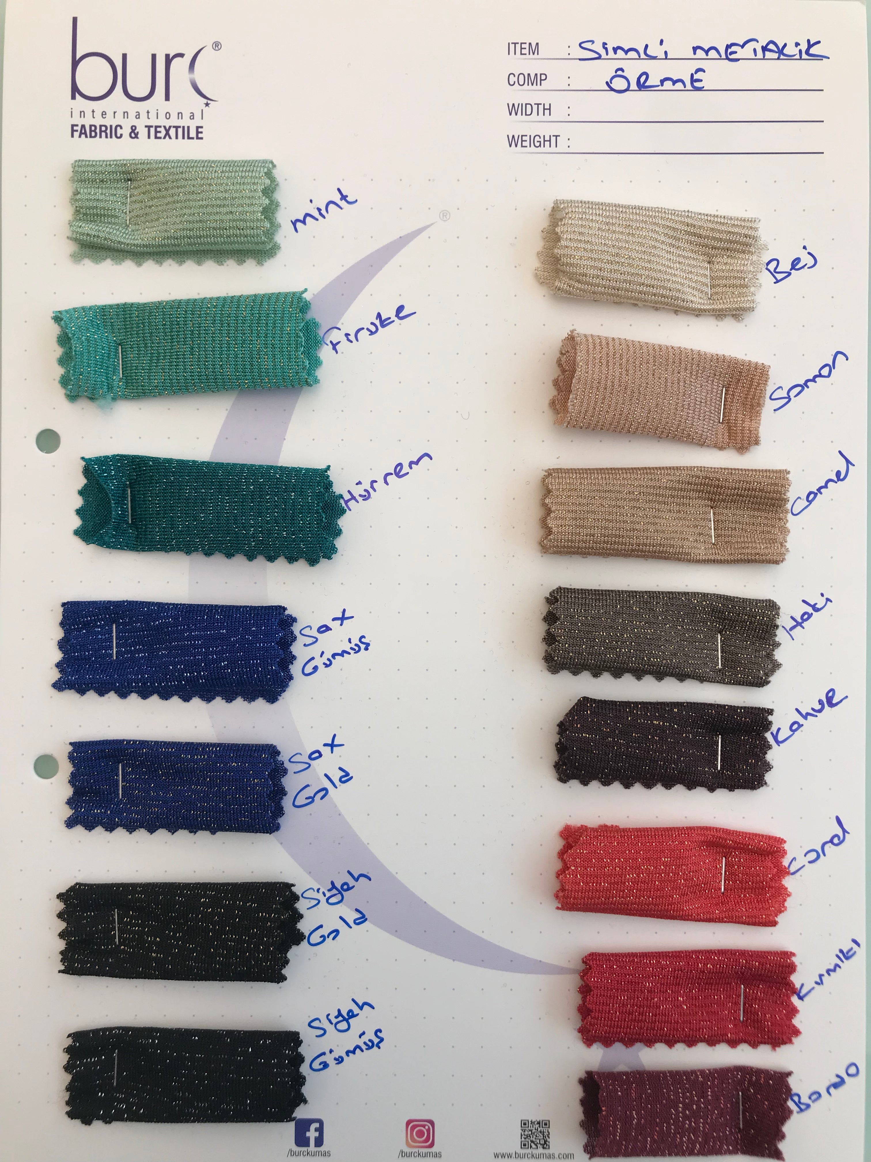 Metallic Yarn Knitted Lurex Fabric