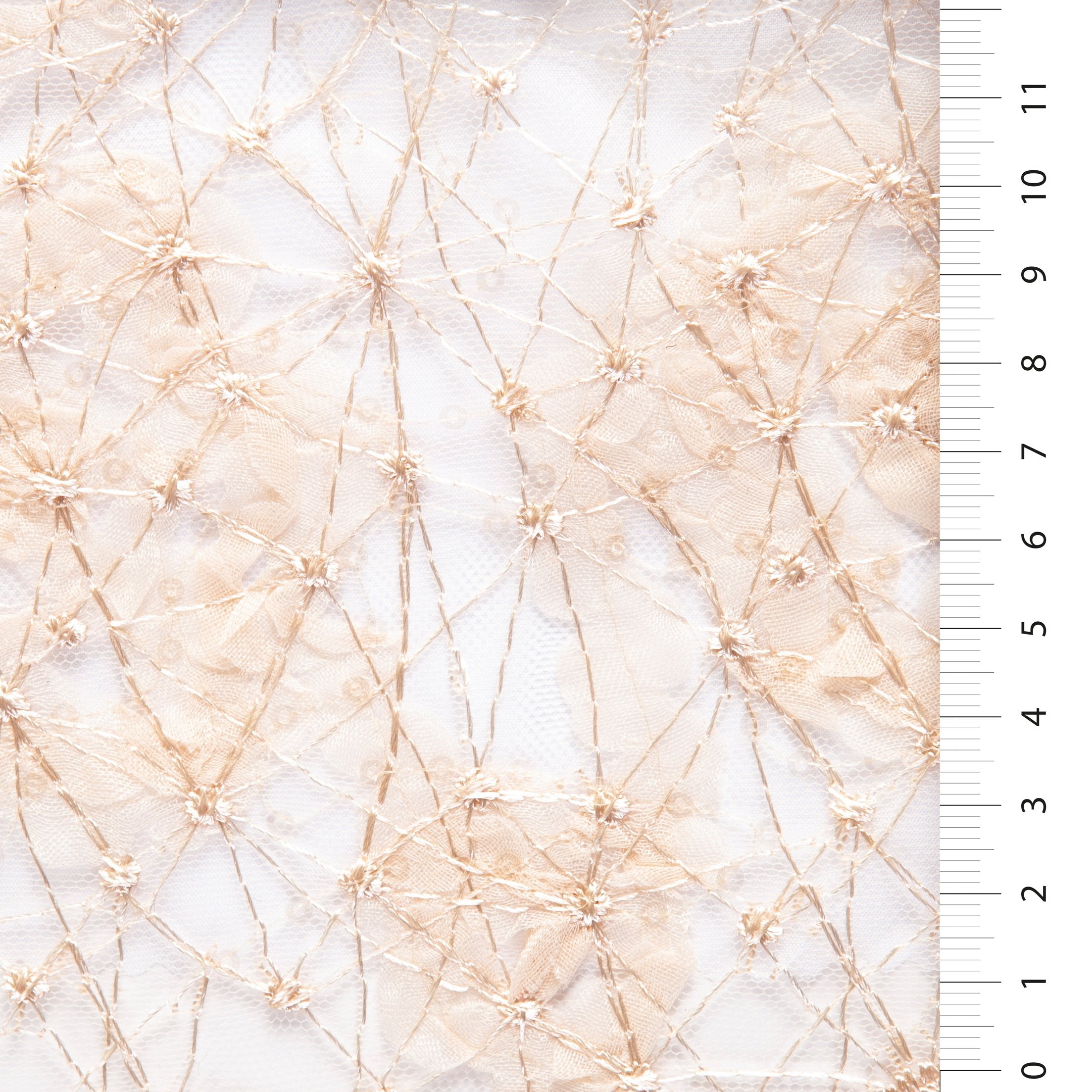 Spider Web Design Sequin Embroidered Fabric