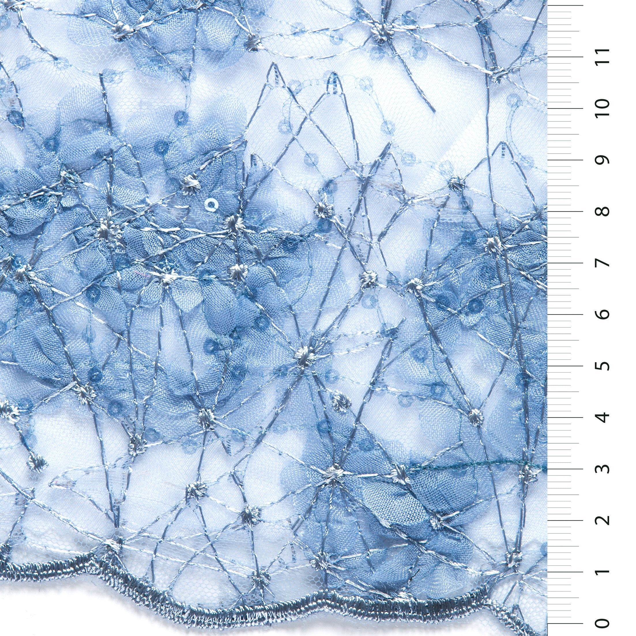 Spider Web Design Sequin Embroidered Fabric