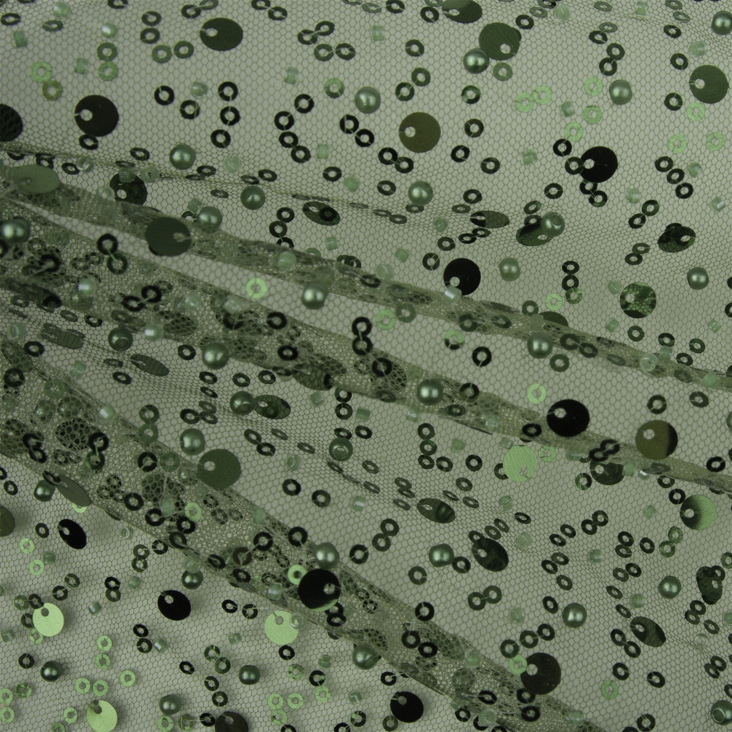 BL-001A DENSE SEquined PEARL AND CUT BEADED FABRIC