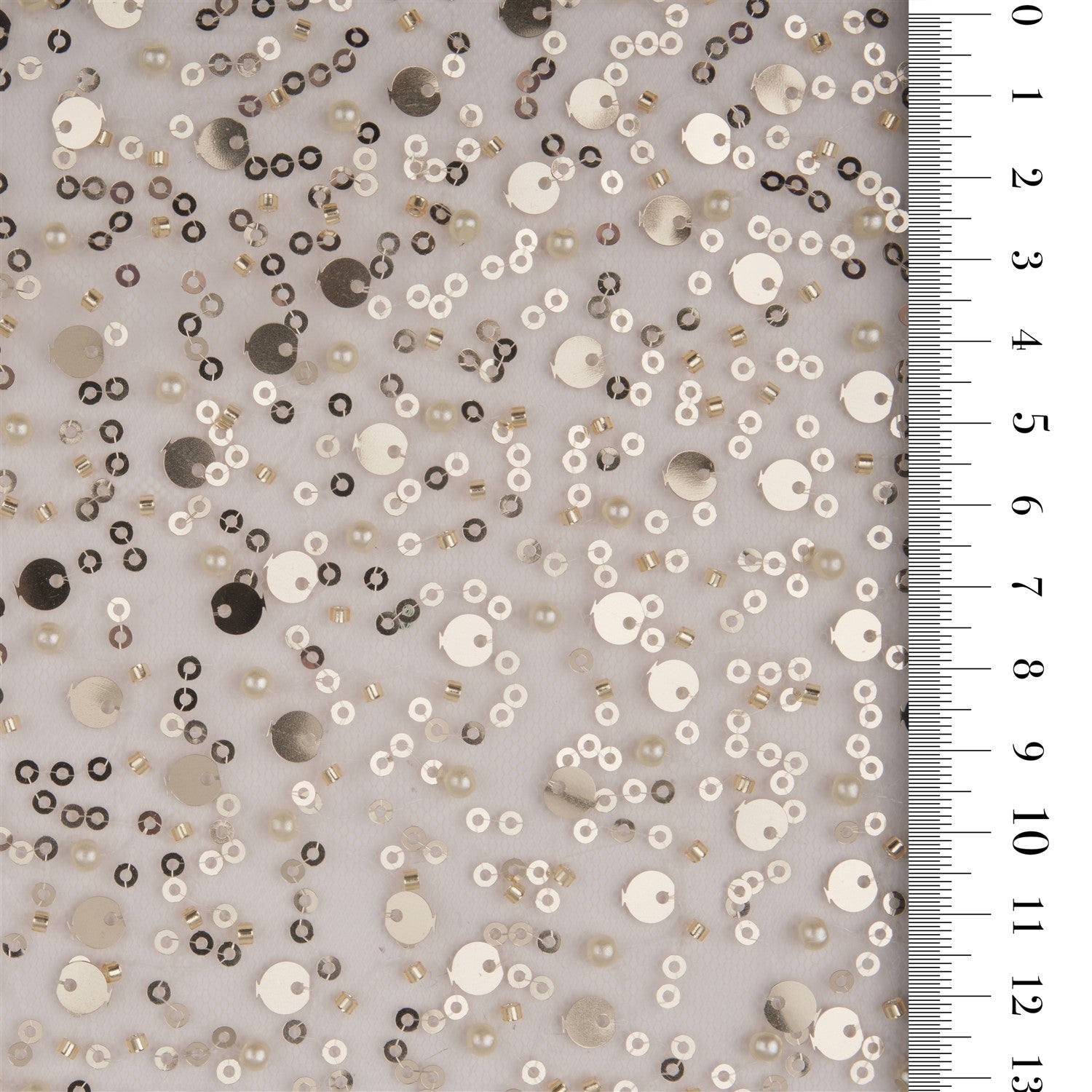 BL-001A DENSE SEquined PEARL AND CUT BEADED FABRIC