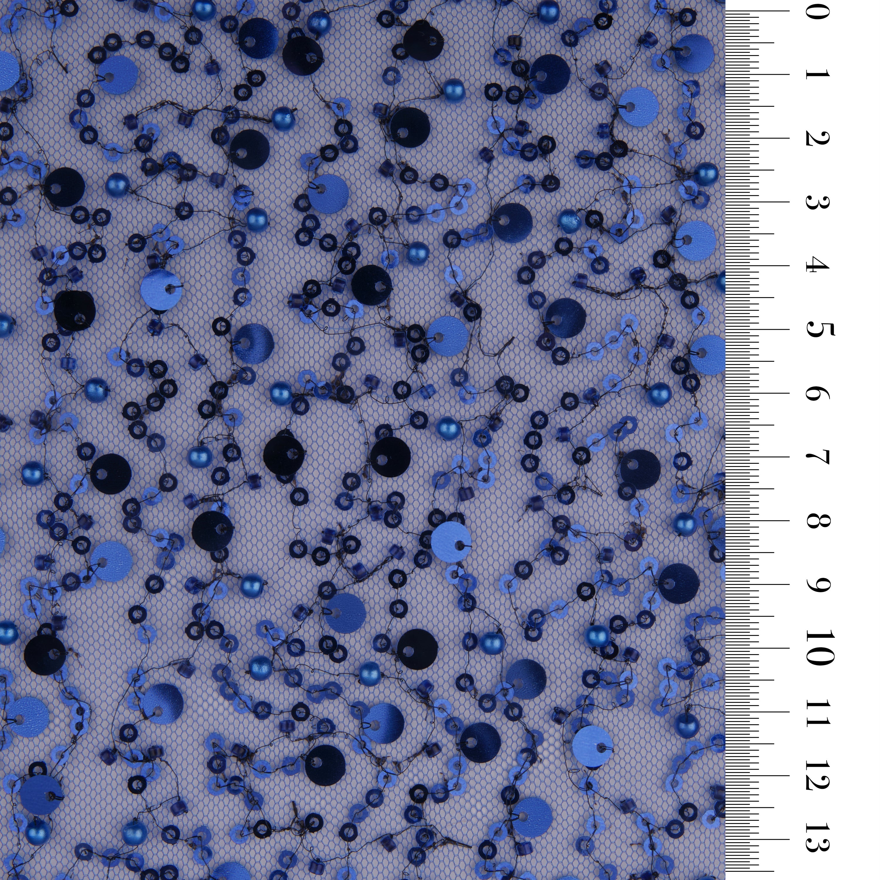 BL-001A DENSE SEquined PEARL AND CUT BEADED FABRIC